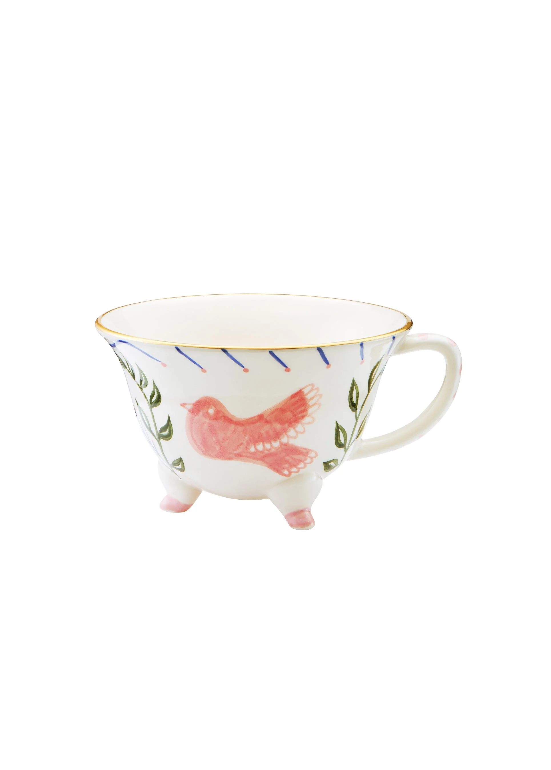 Ceramic cup with birds