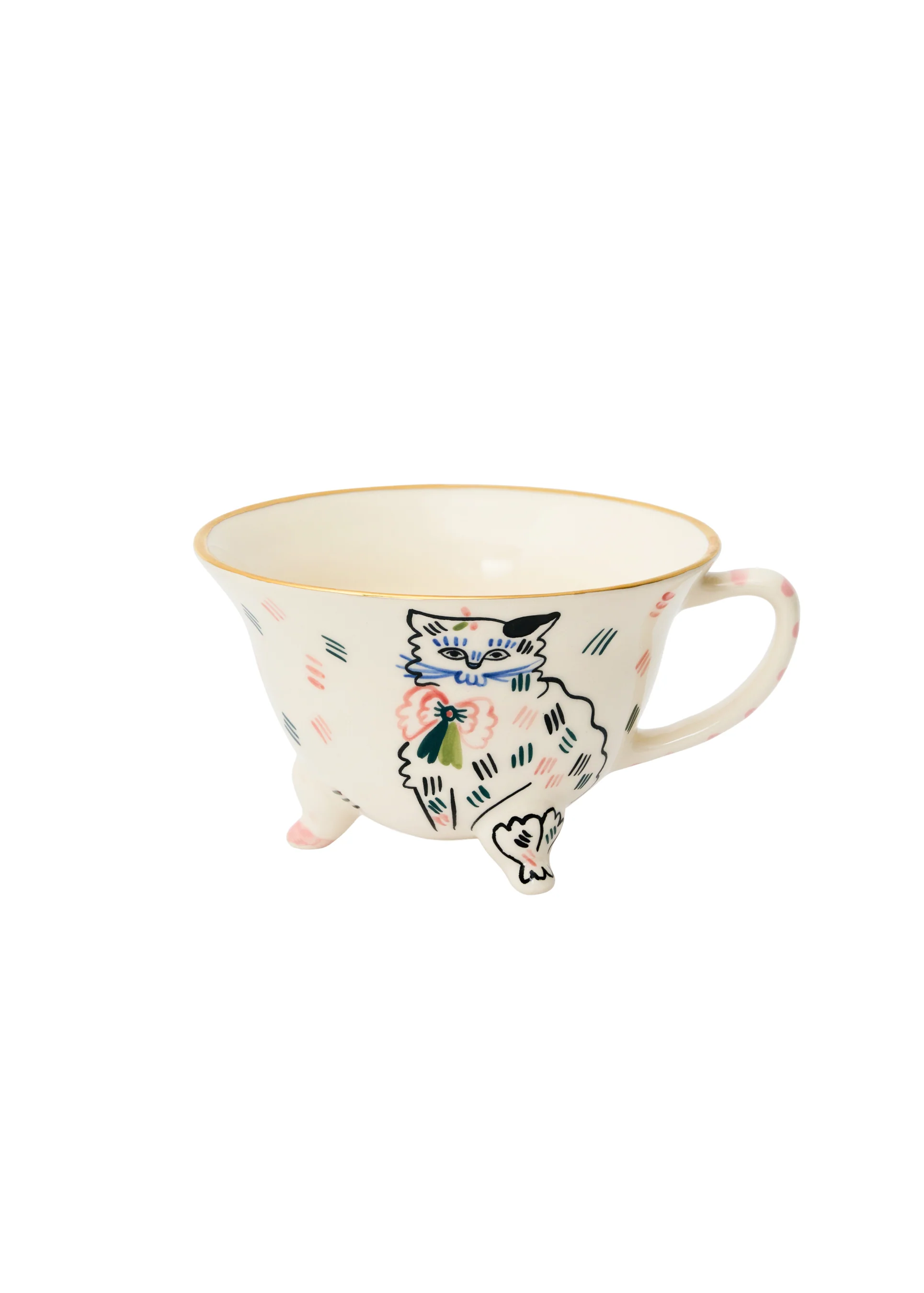 Ceramic cup with a kitten
