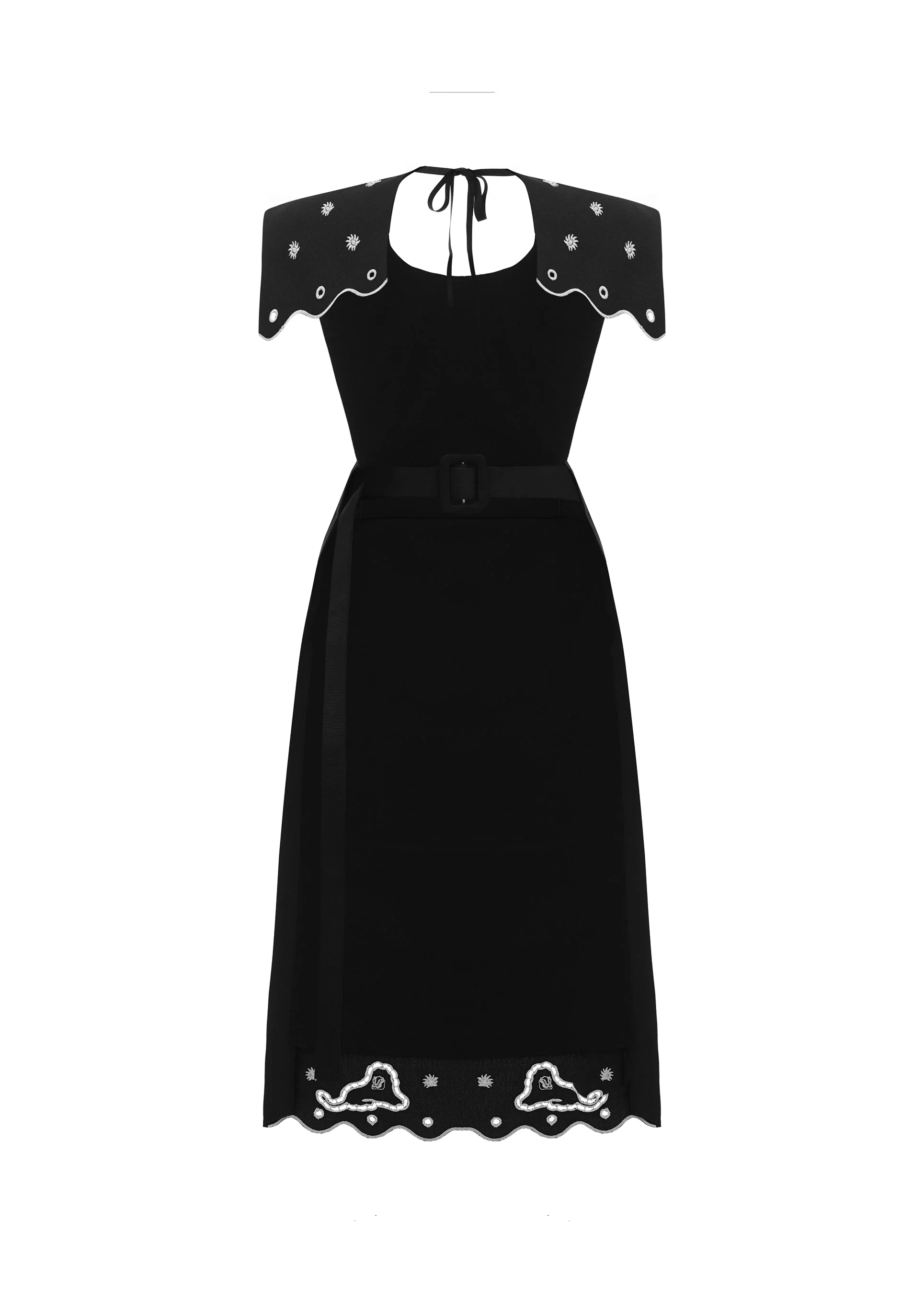 Black Embroidered Apron - Image 3