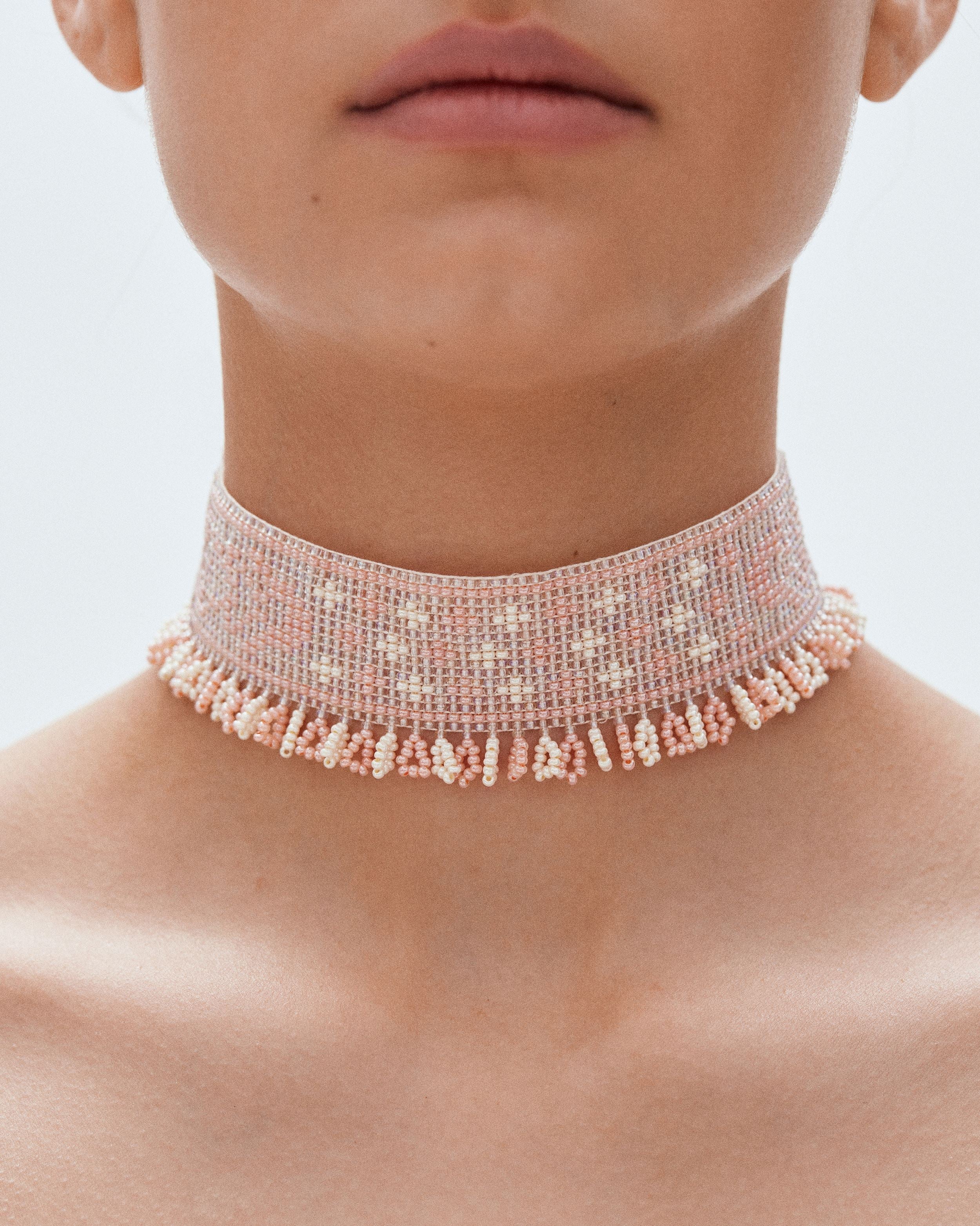 Mermaid Beaded Herdan in Pink - Image 4