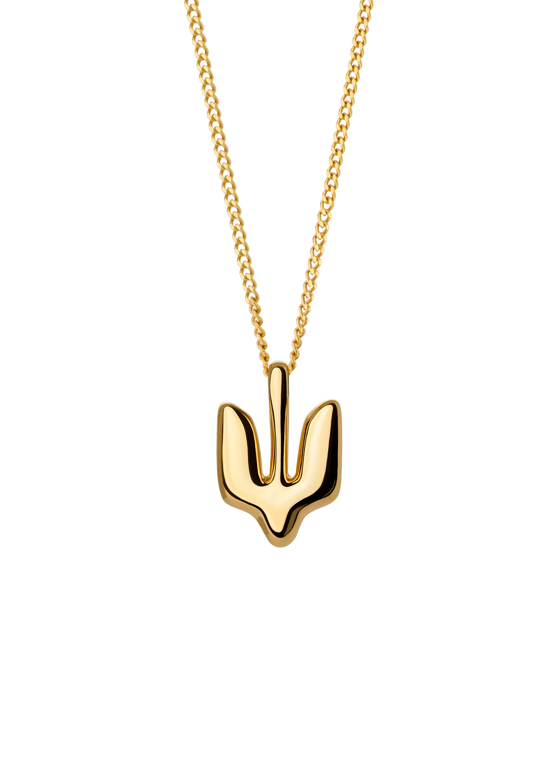 Gold Plated Pendant Trident small