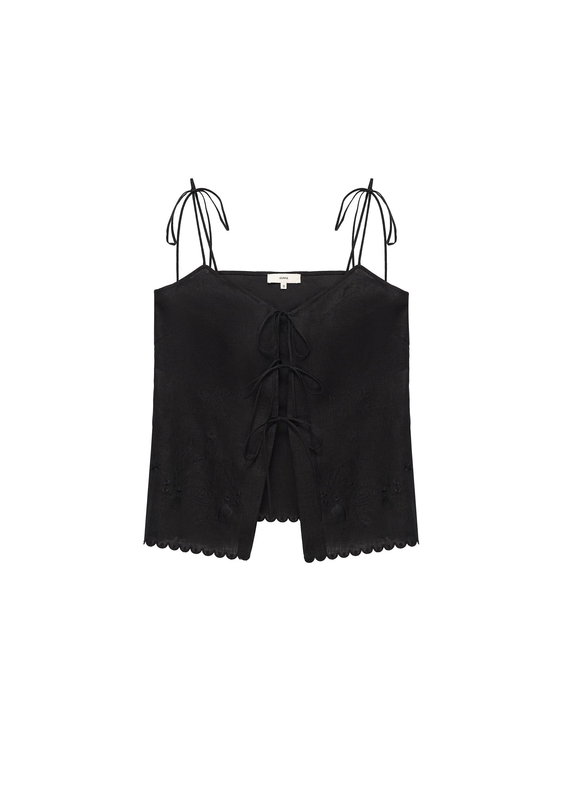 Eva tie-strap Tank Top in Black