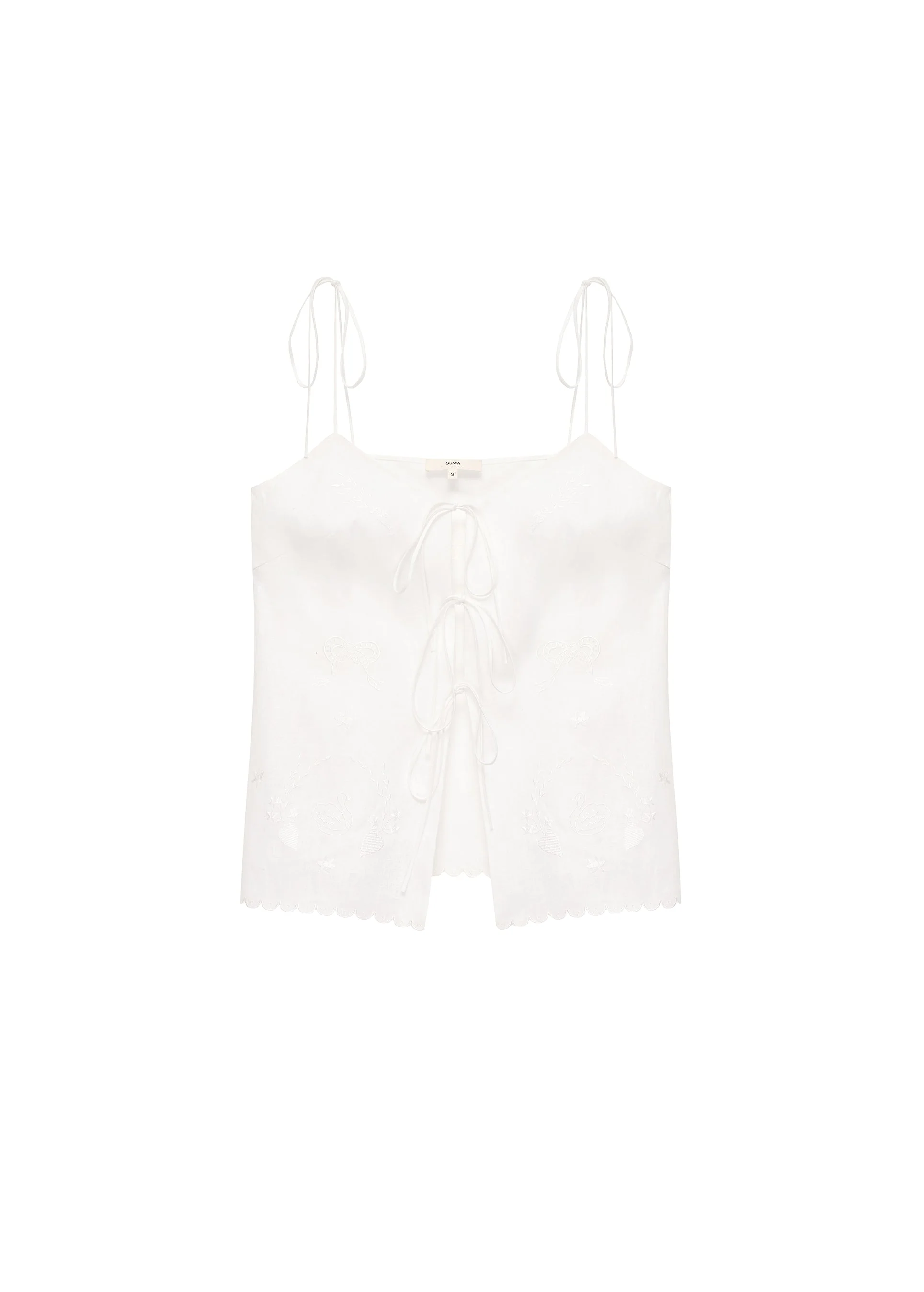 Eva tie-strap Tank Top in Milk