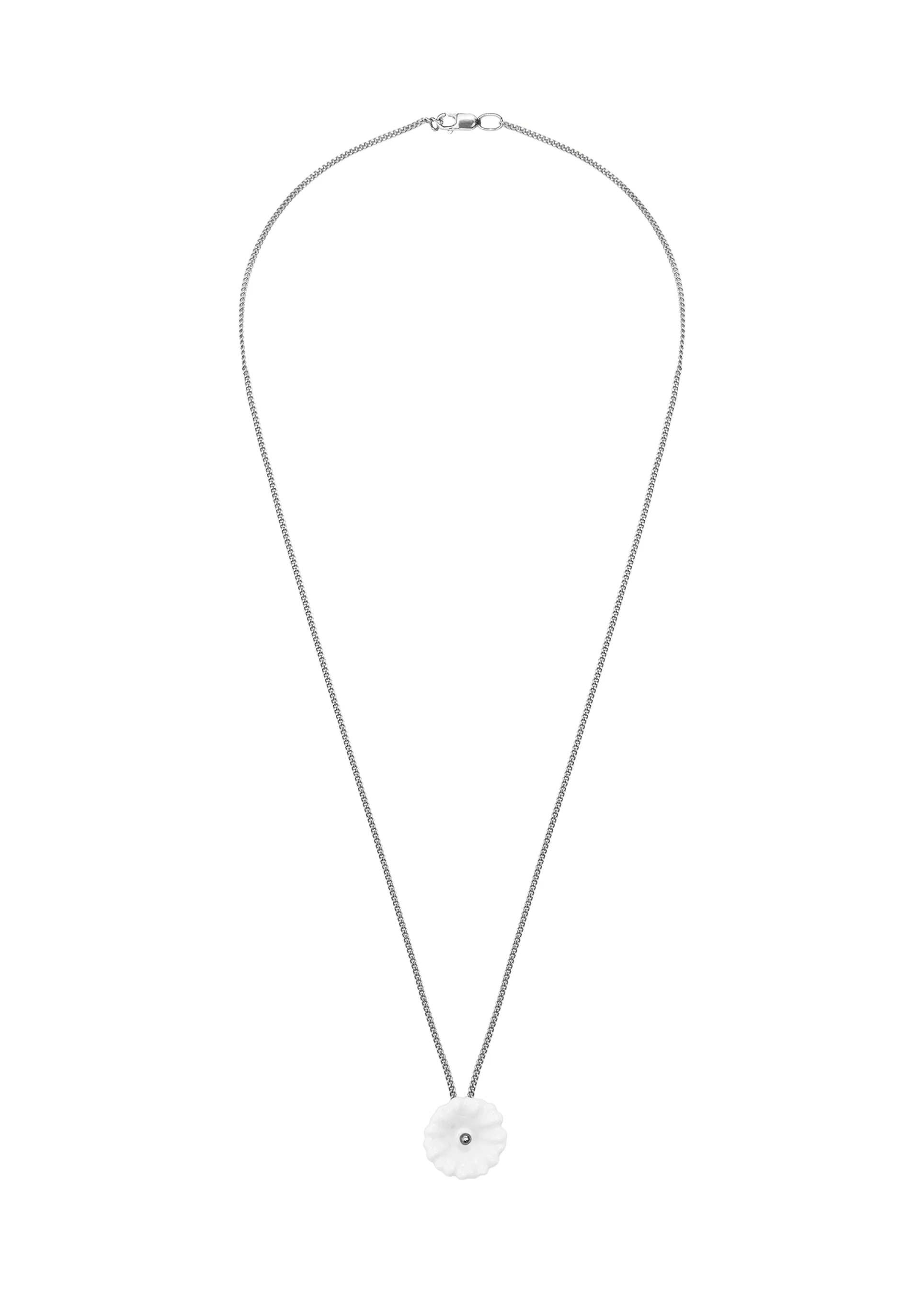 Malva Flower Pendant in Silver - Image 3