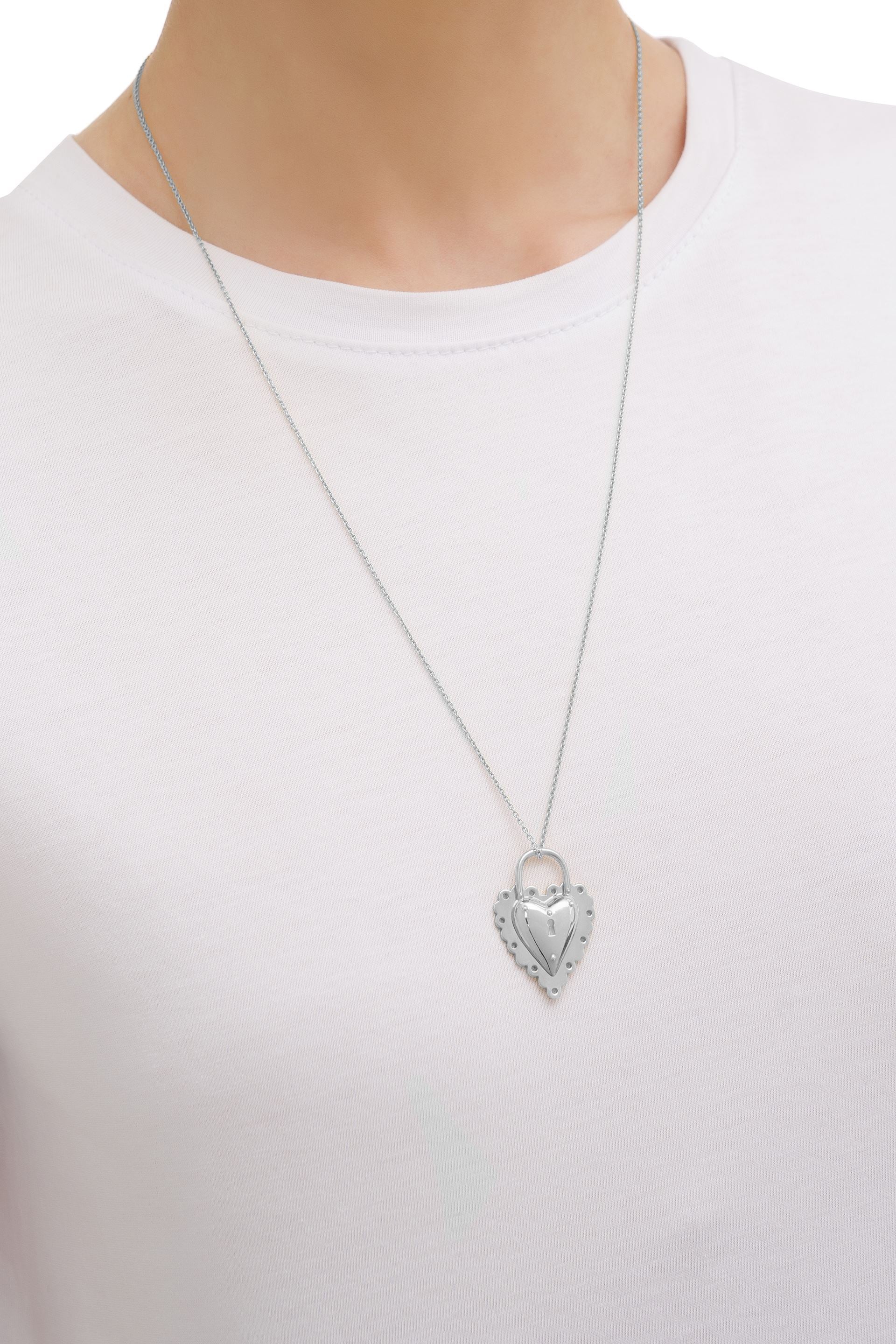 Open Heart Silver Pendant - Image 3