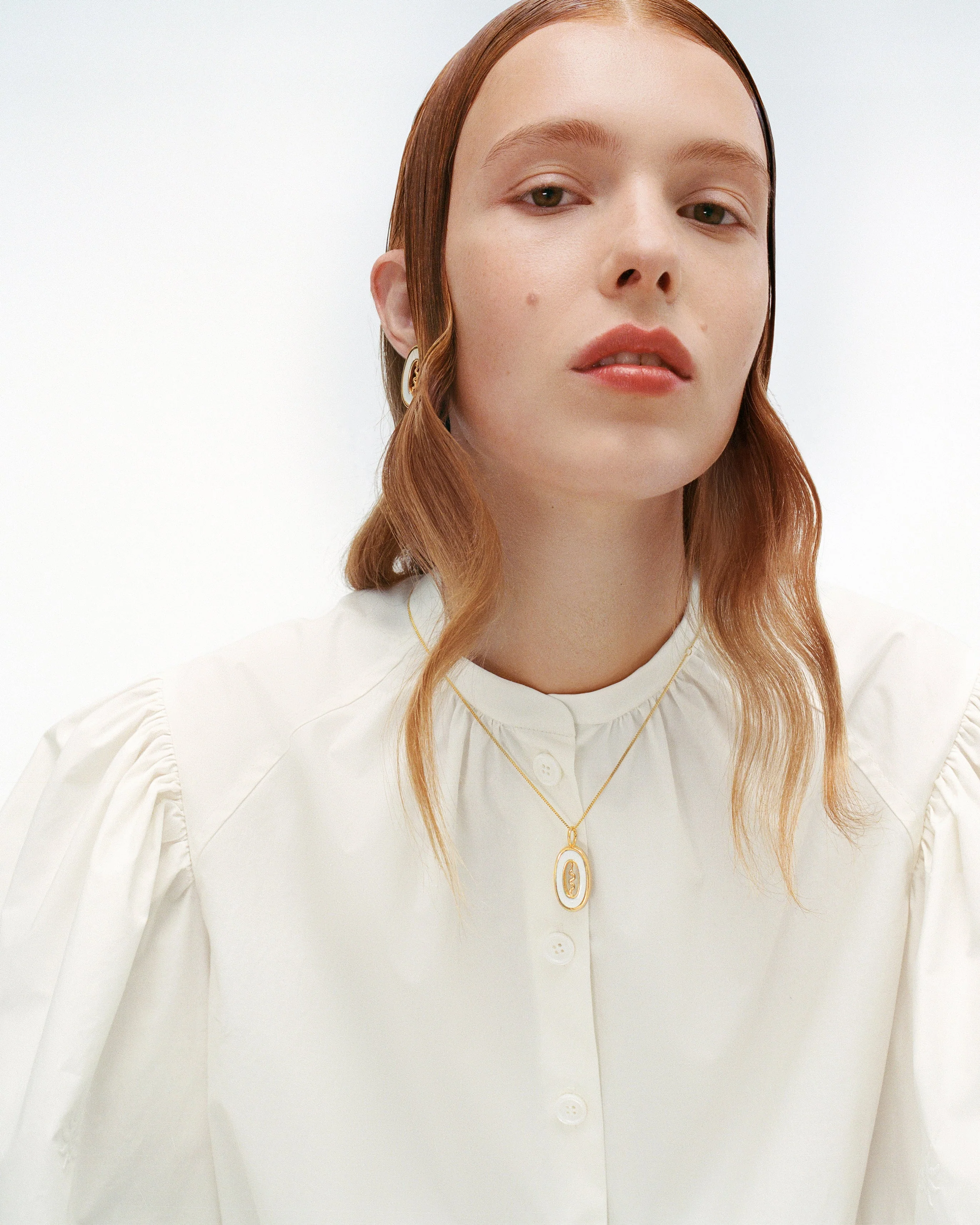 Serpent Necklace in White - Image 3