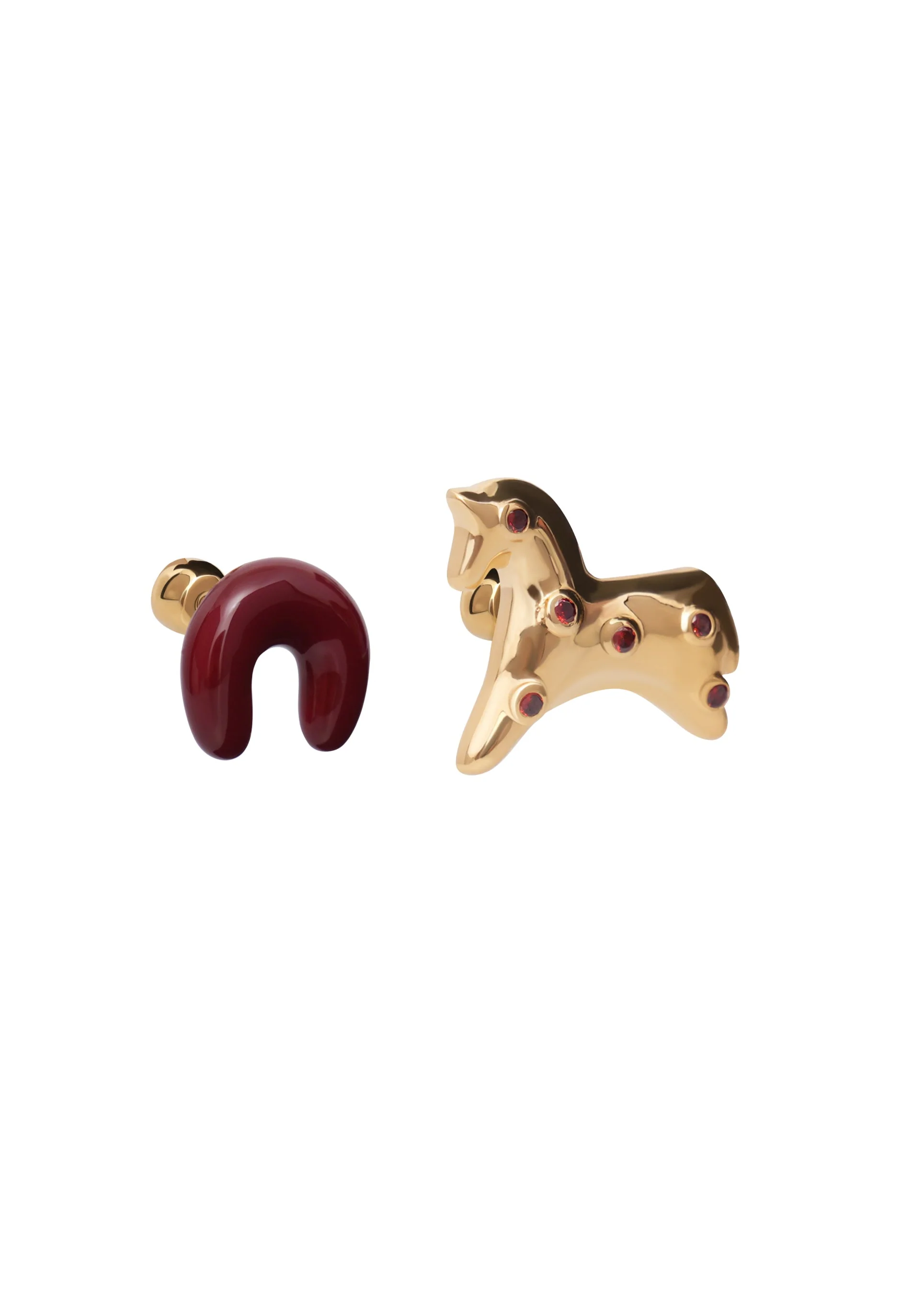 Lucky Earrings in Gilding with Gemstone - Image 3