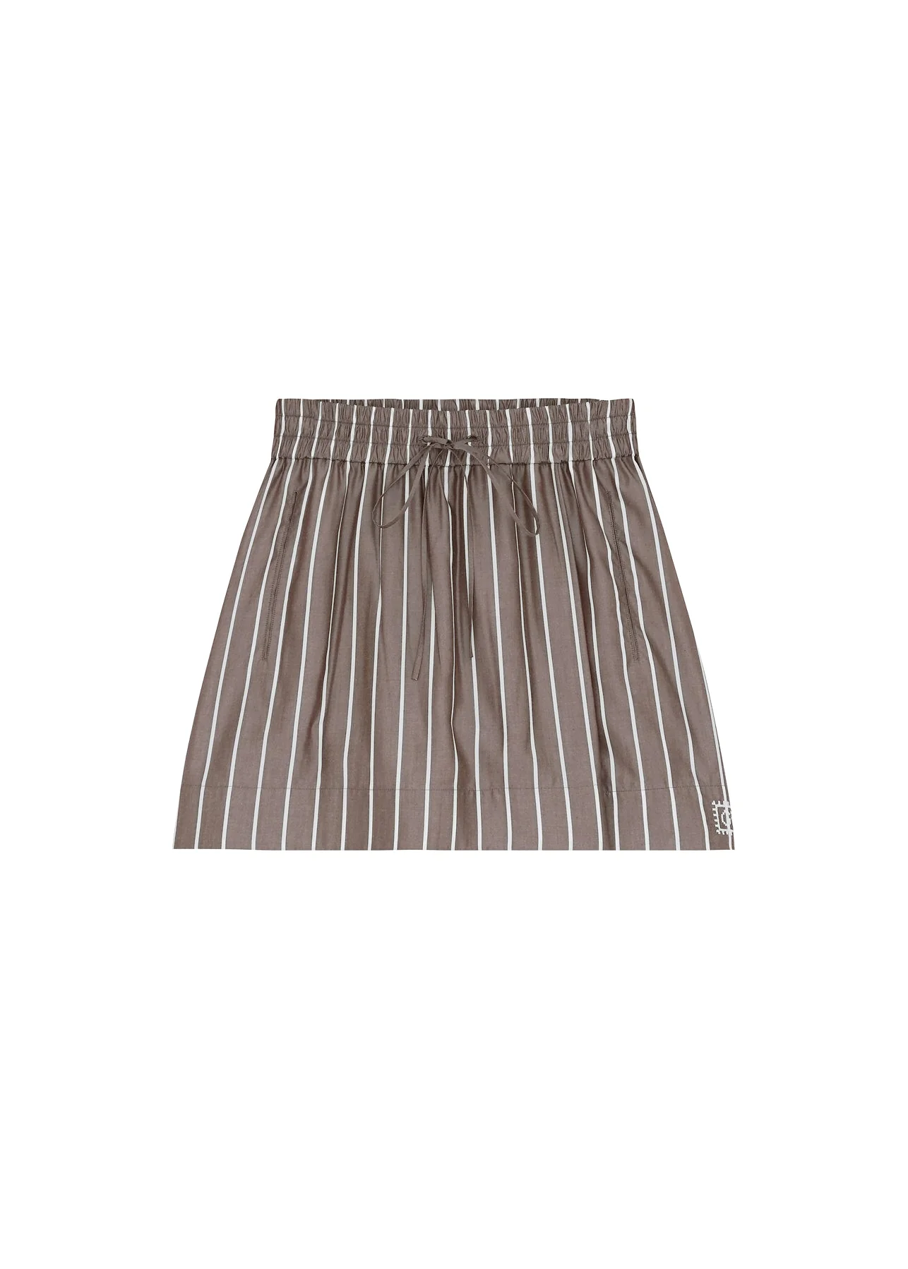 Skirt-Like Brown Striped Shorts - Image 3