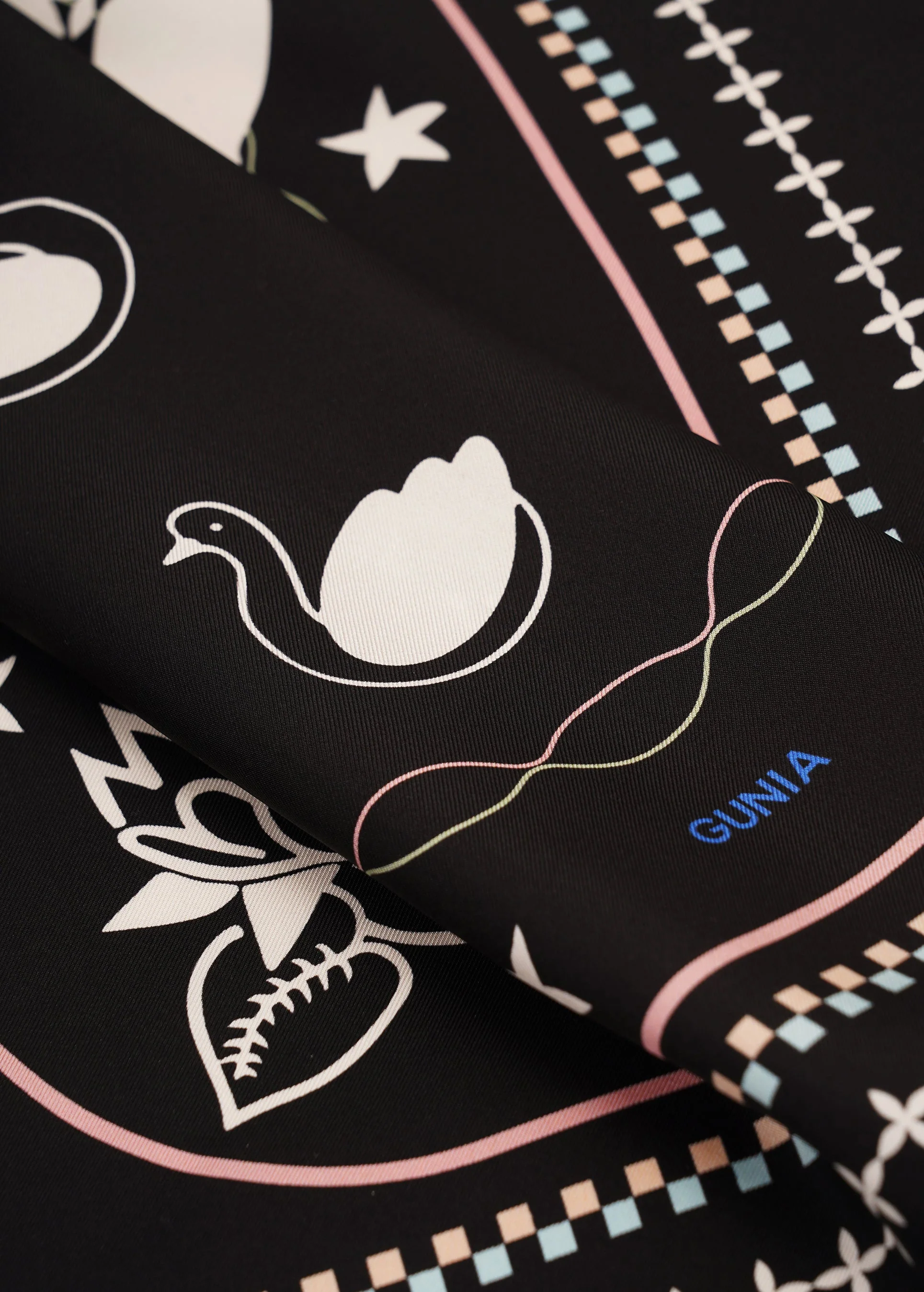 Lybid Silk Headscarf in Black - Image 2