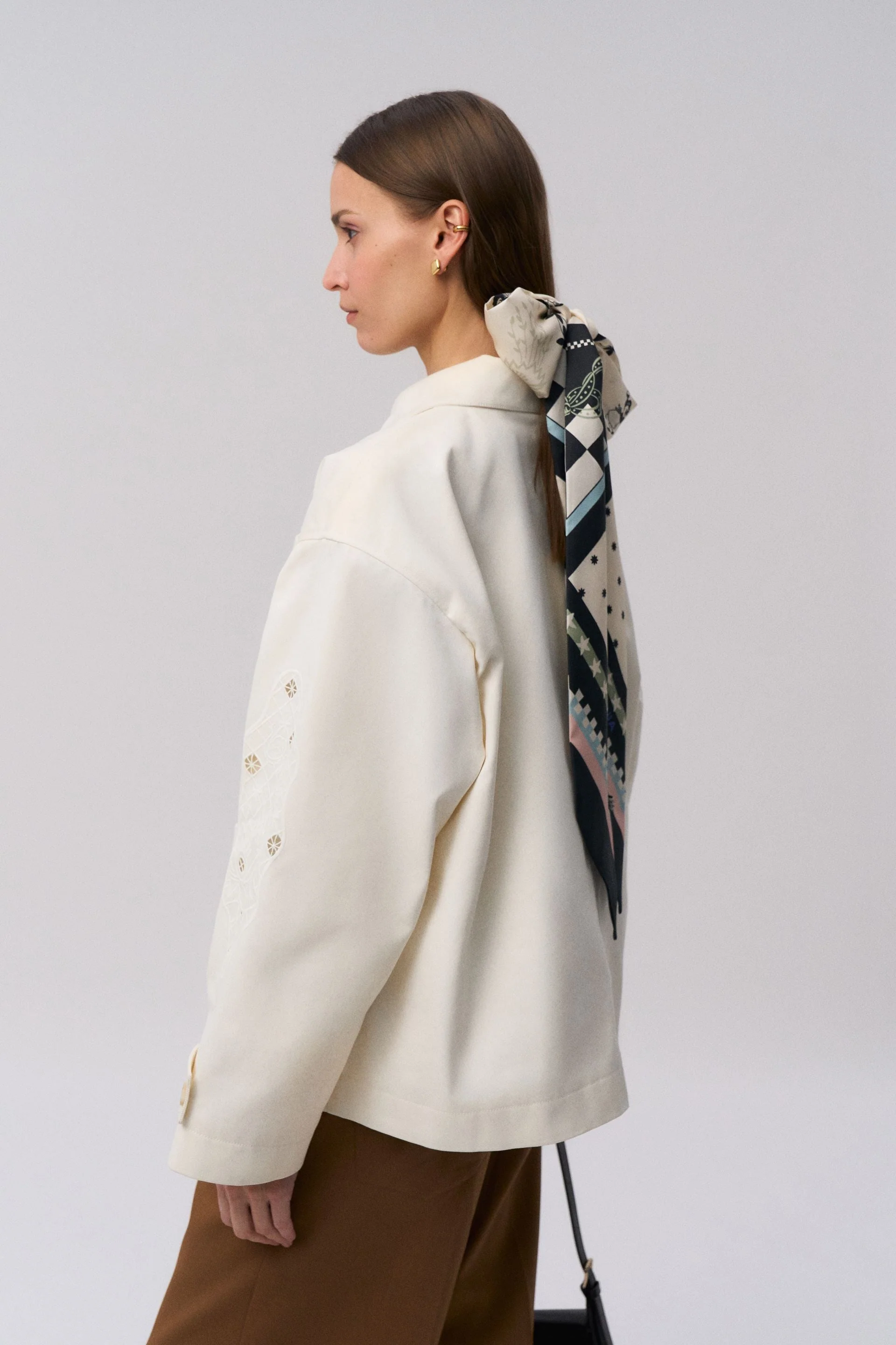 Ornament Long Silk Headscarf - Image 4