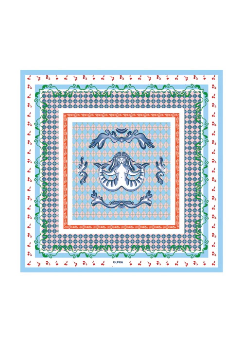 Silk headscarf with a siren