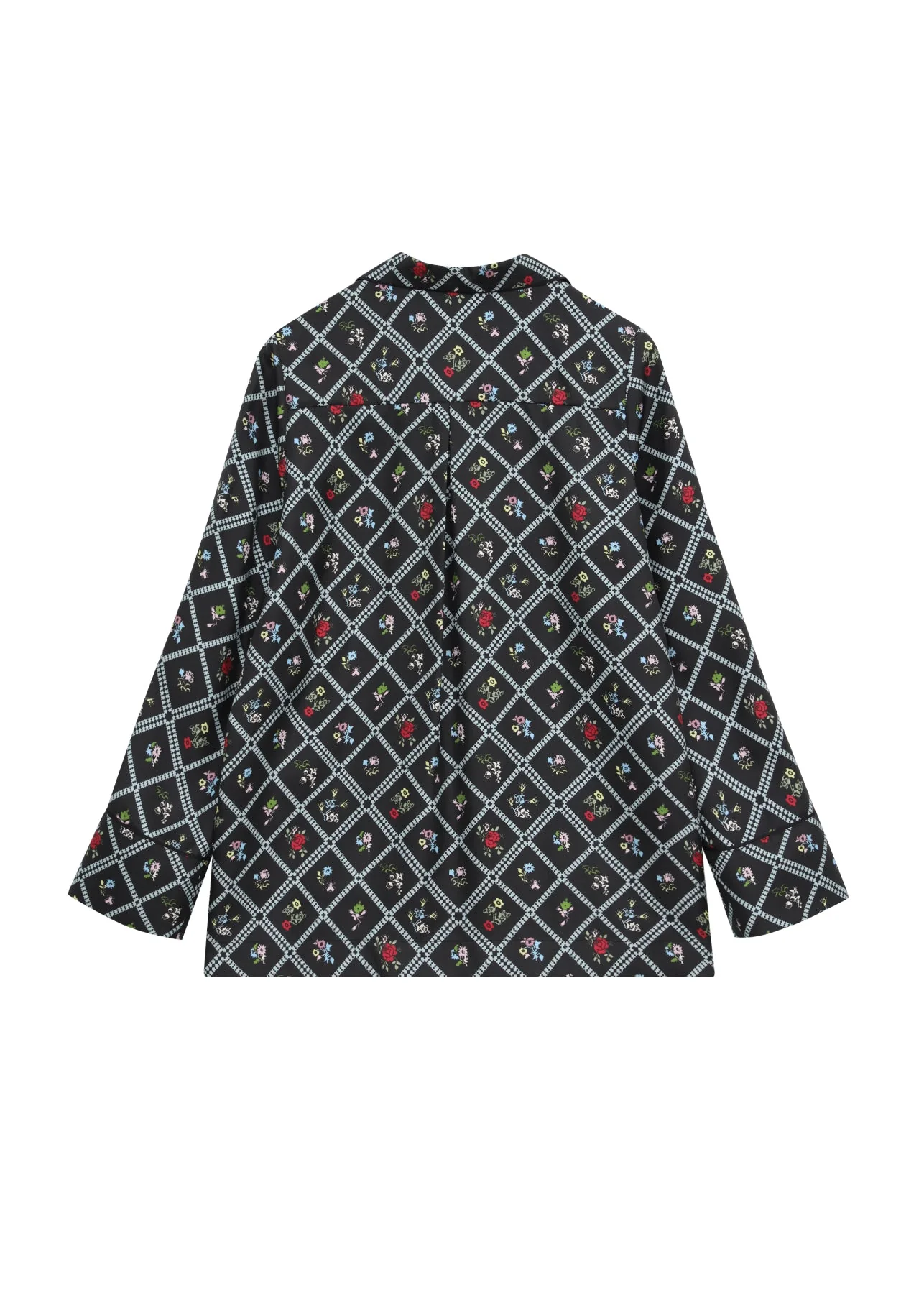 Silk Shirt in Ruzha Pattern in black - Image 3