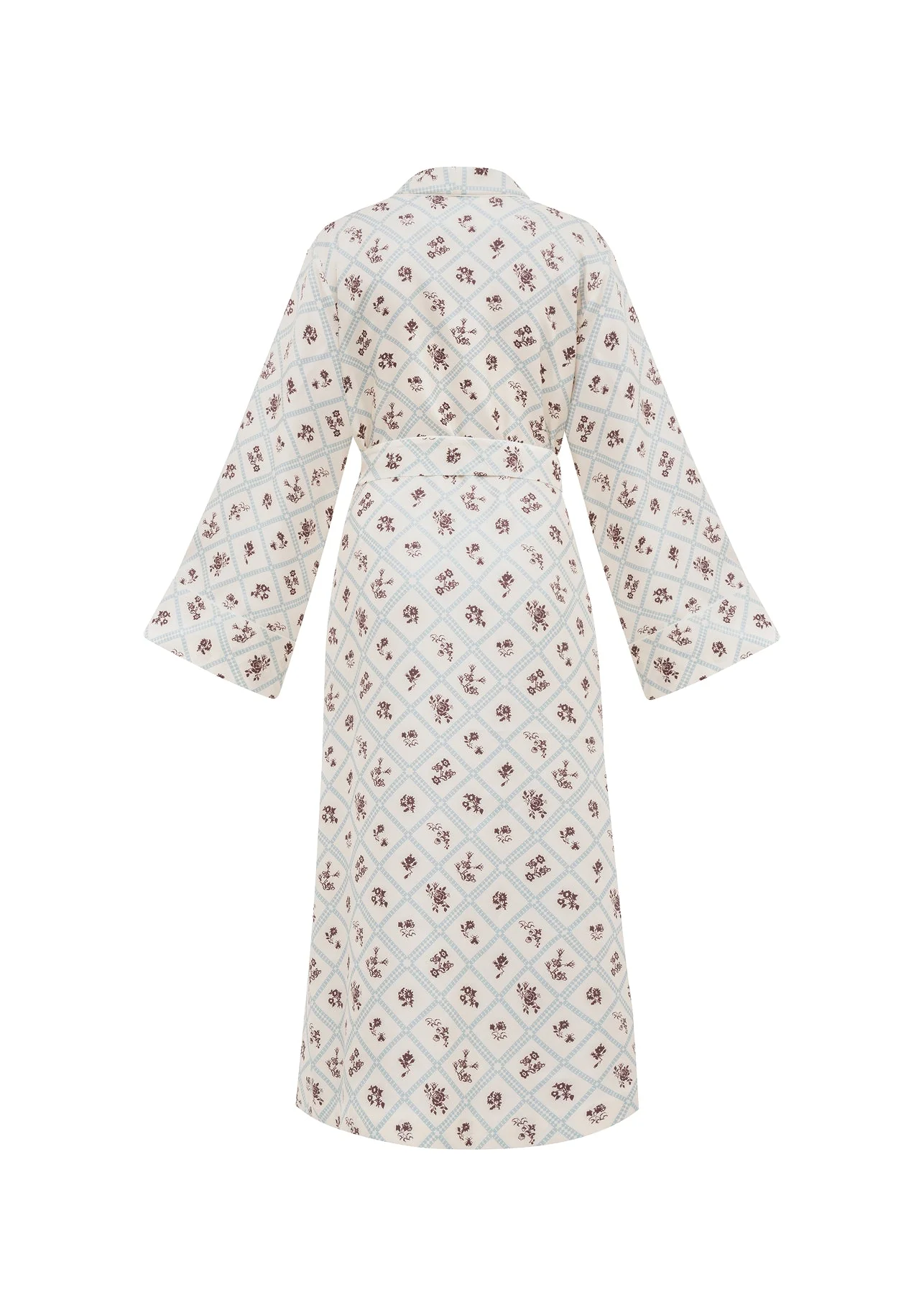 Silk Robe in Ruzha Pattern in milk - Image 3