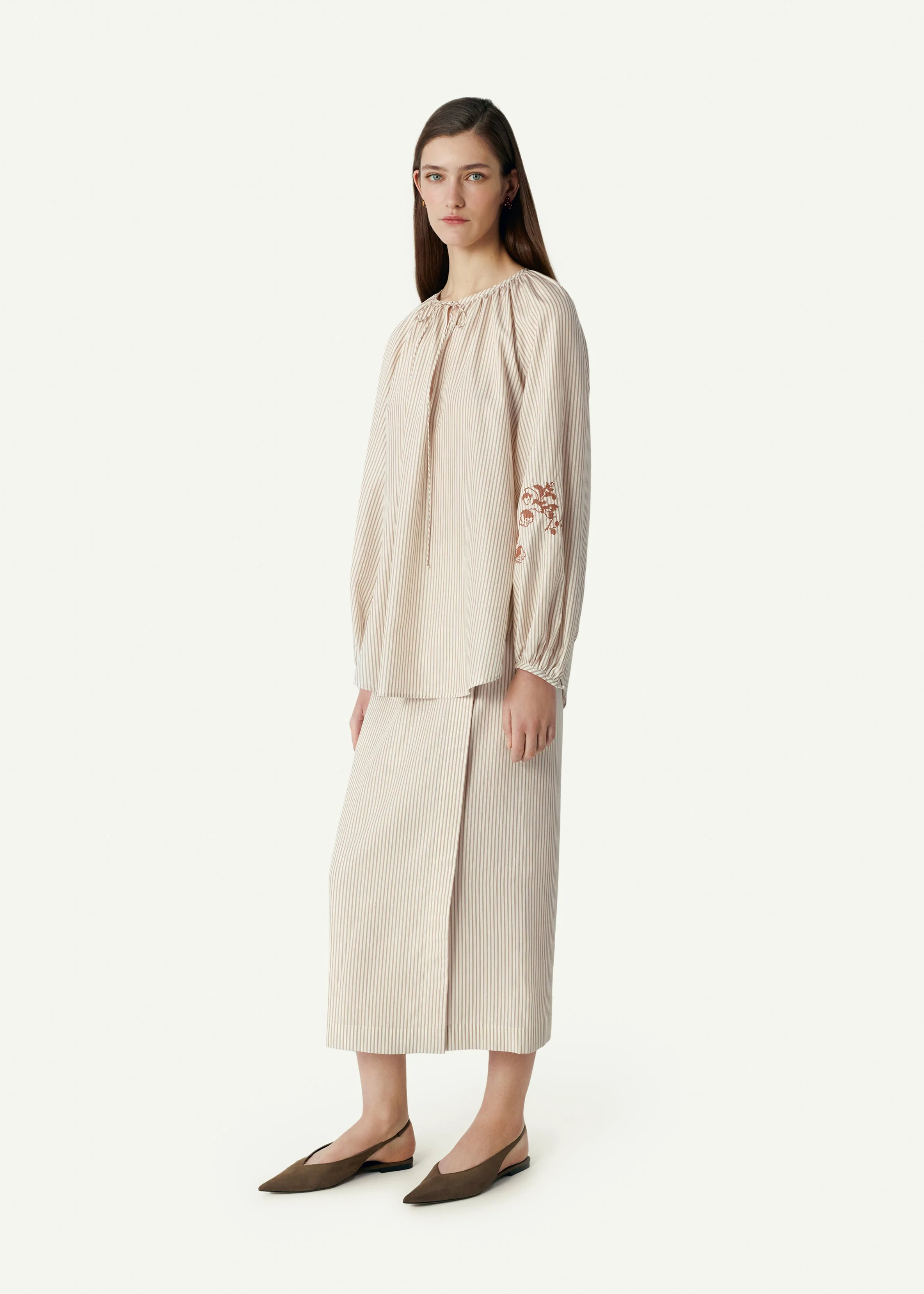 Striped Wrap Skirt - Image 2