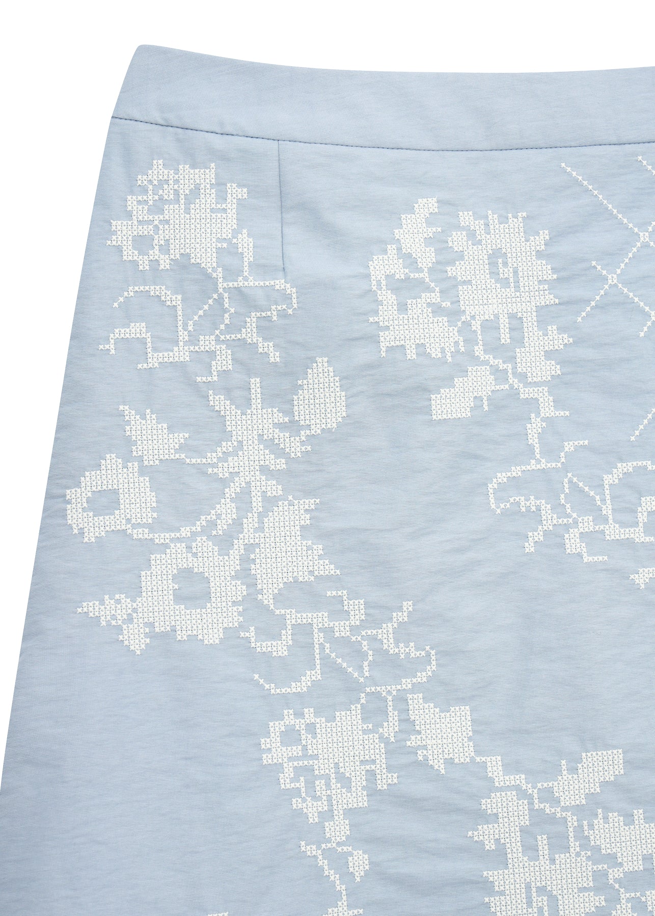 Mini skirt with Tyn Embroidery in blue - Image 2
