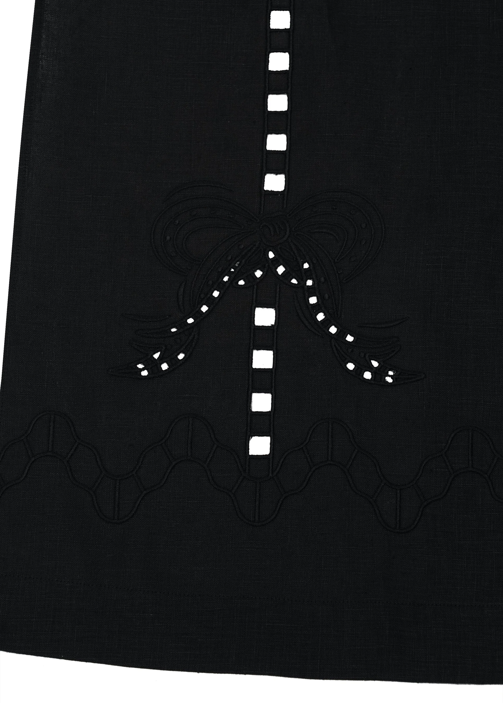 Oliana Dress With Ties in Black - Image 3