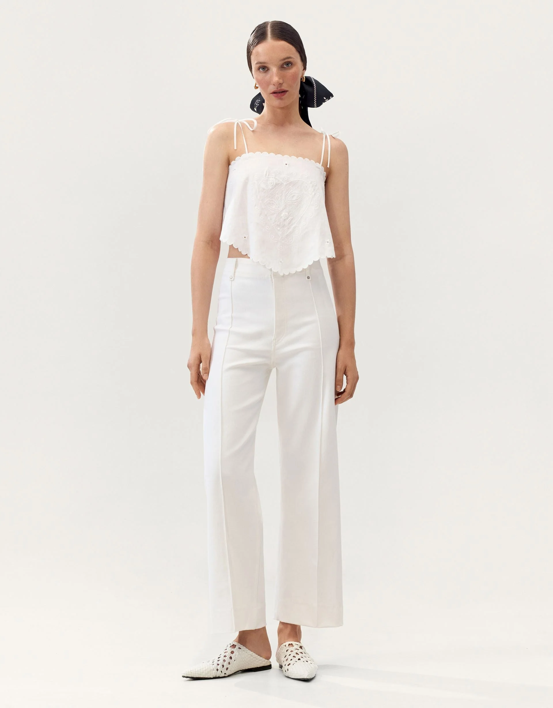 Lybid Scarf Top in Cream - Image 2