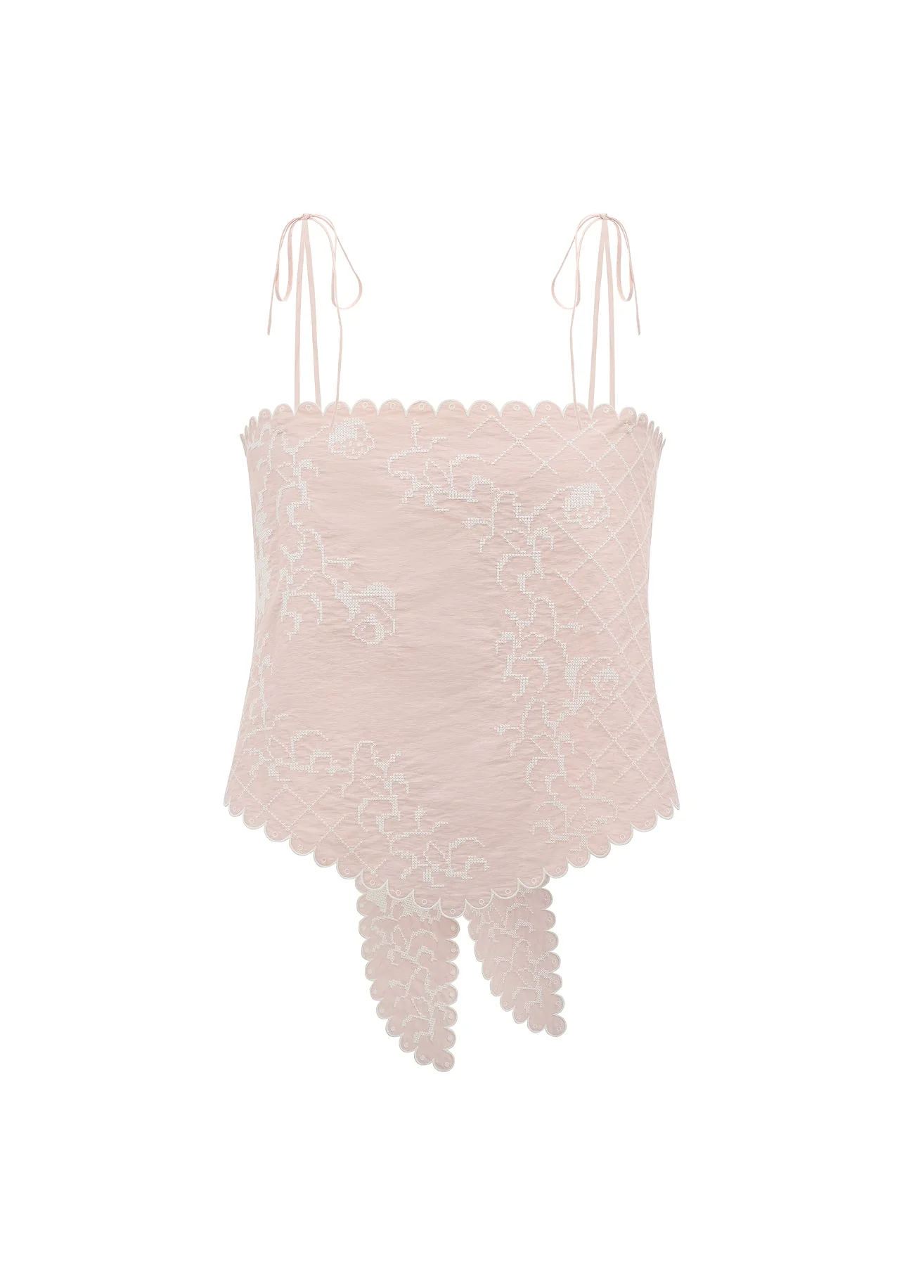 Bandana Top with Tyn Embroidery in pink