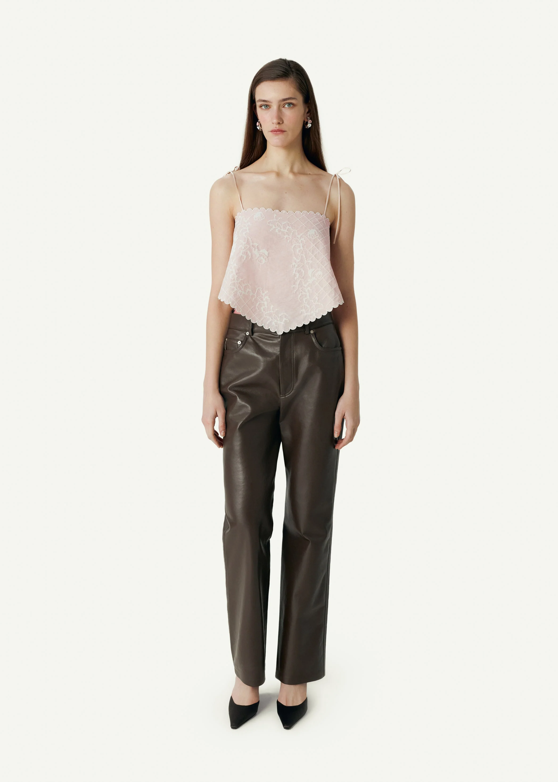 Bandana Top with Tyn Embroidery in pink - Image 2