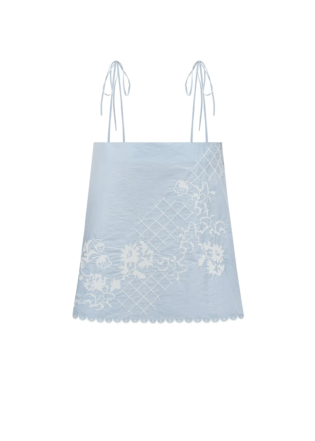 Top with Tyn Embroidery in blue