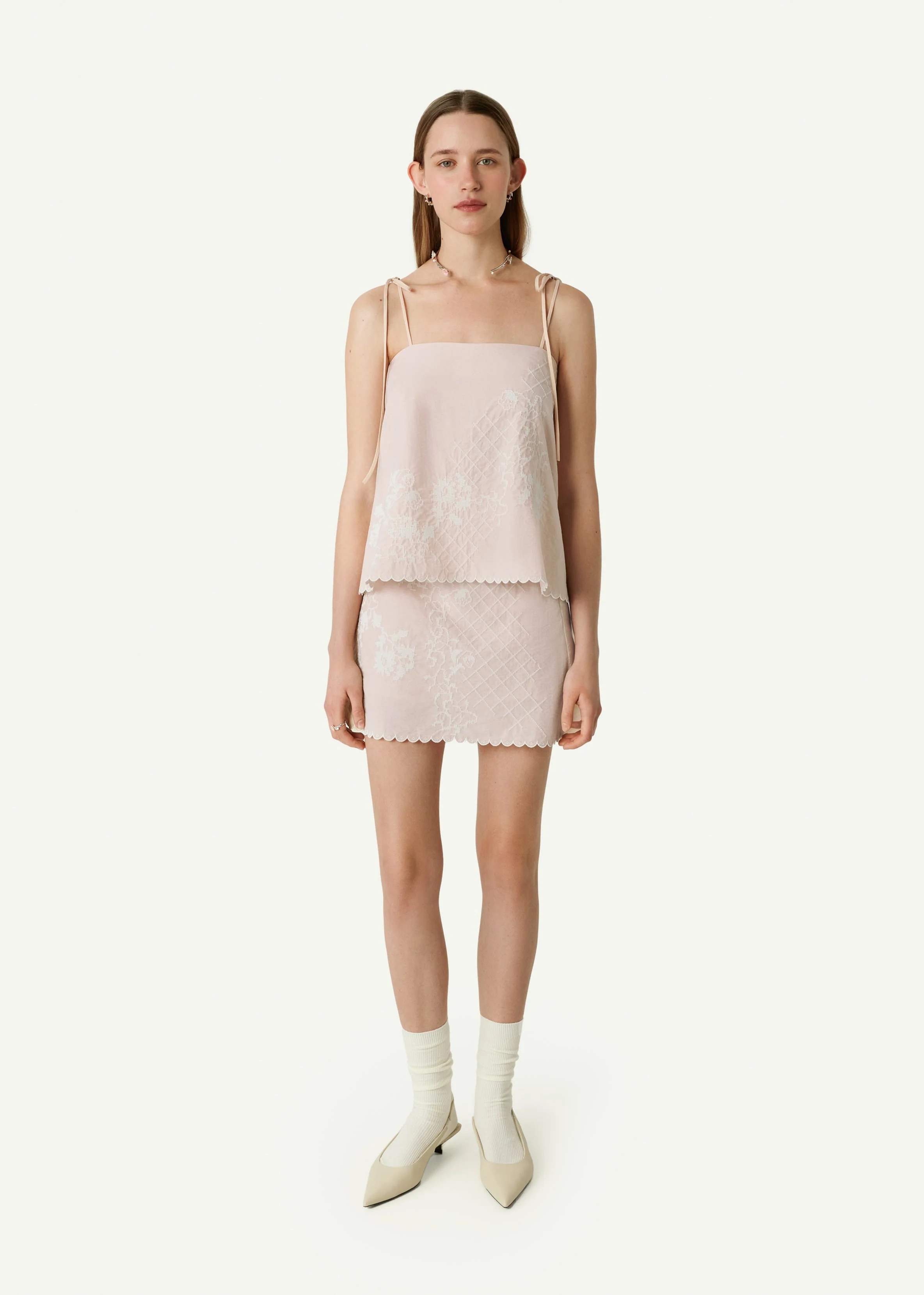 Top with Tyn Embroidery in pink - Image 2