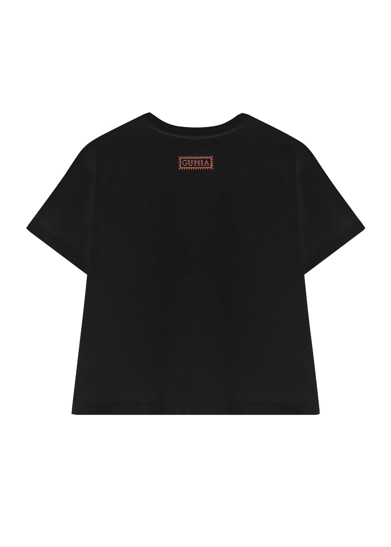 Embroidered GUNIA Jersey T-Shirt Black - Image 3
