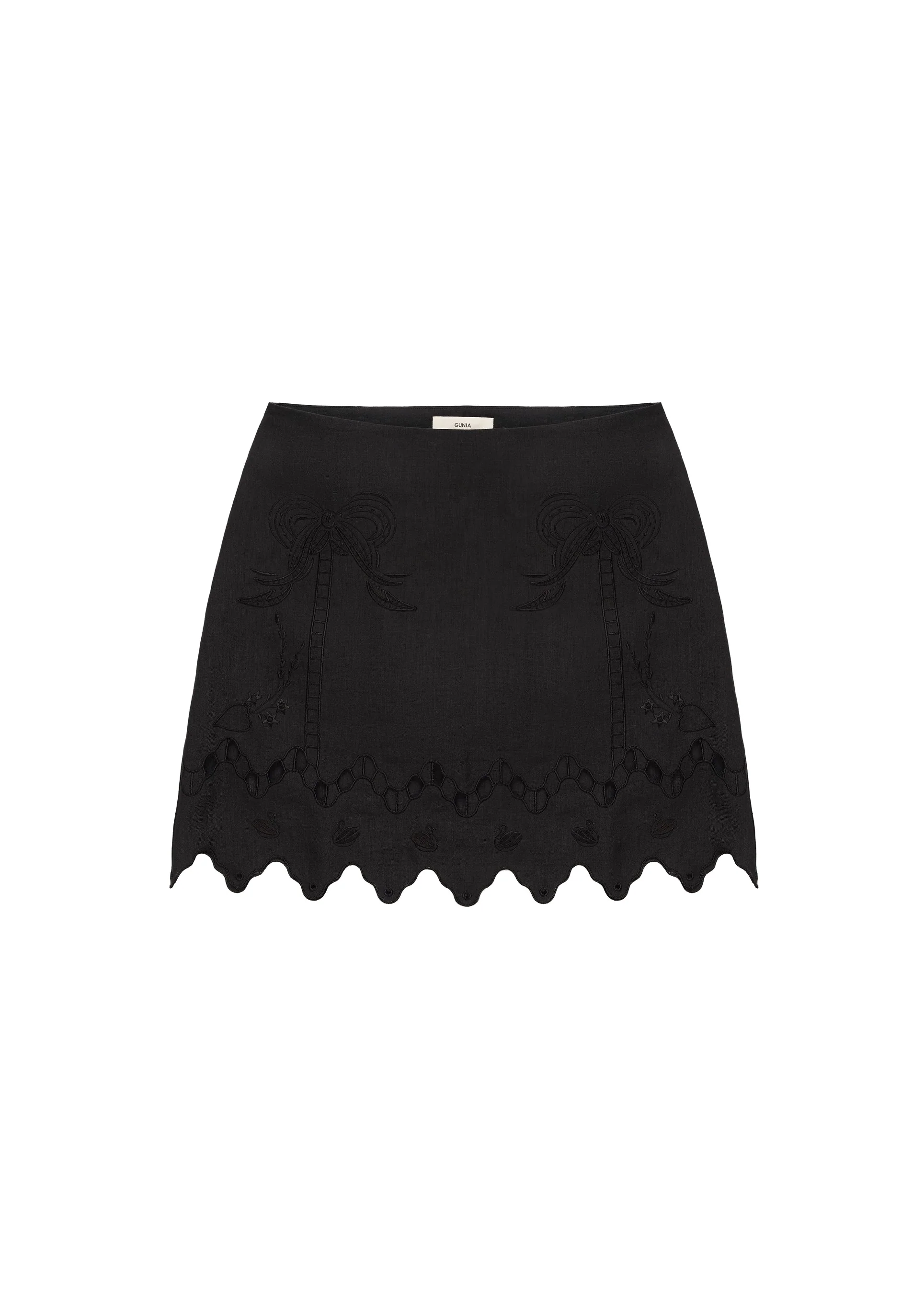 Yasna Embroidered Skirt in Black