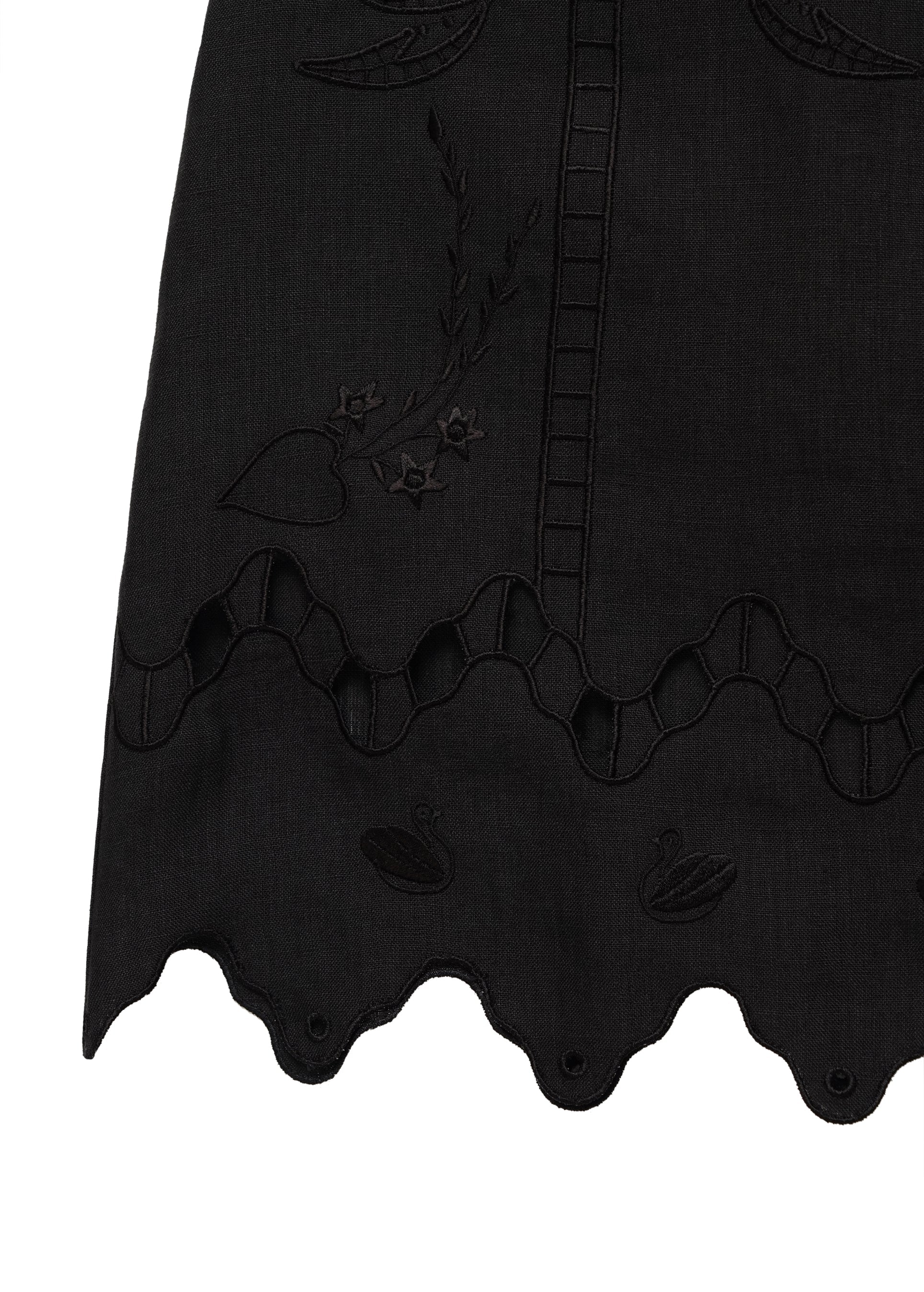 Yasna Embroidered Skirt in Black - Image 3