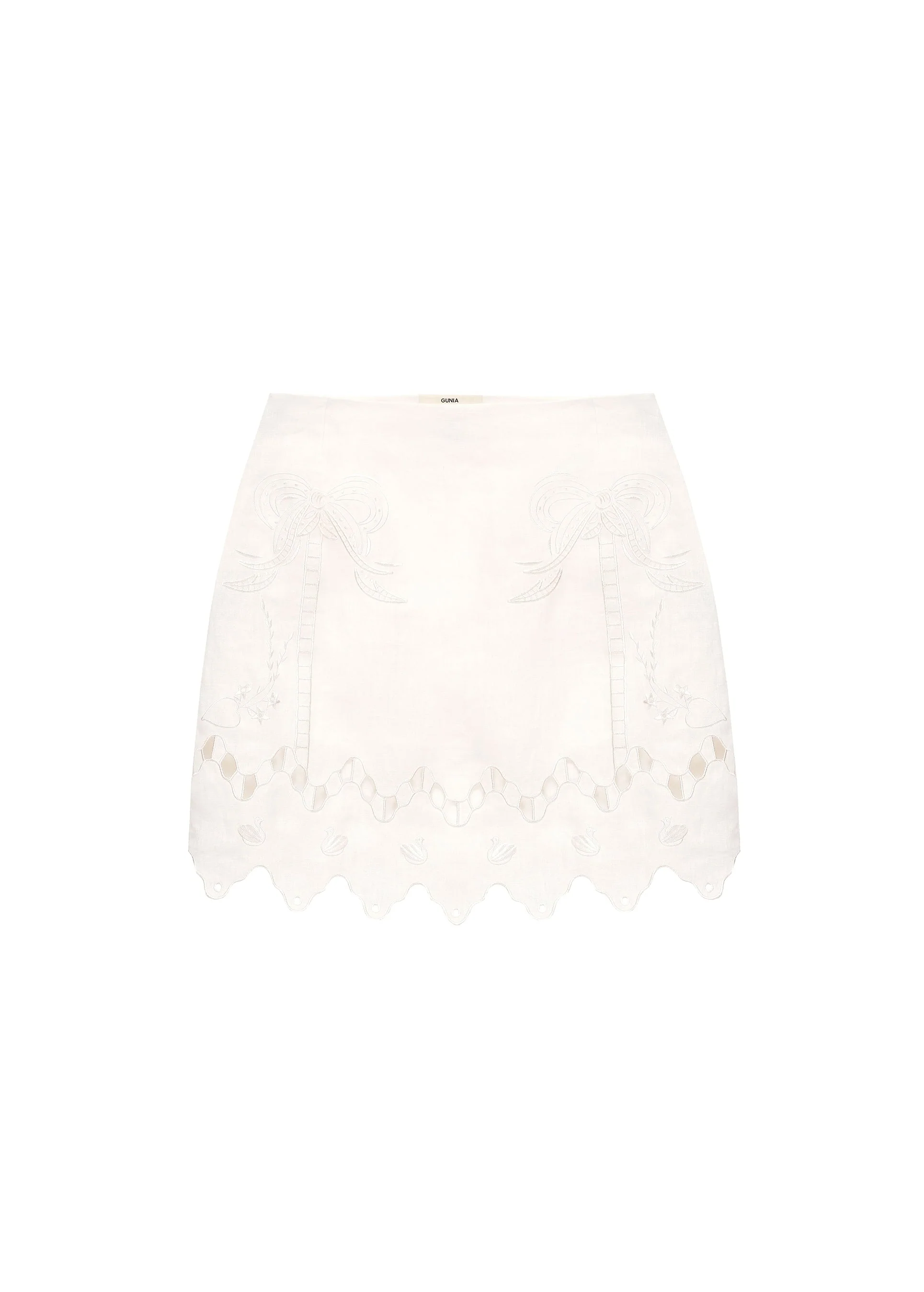 Yasna Embroidered Skirt in Milk