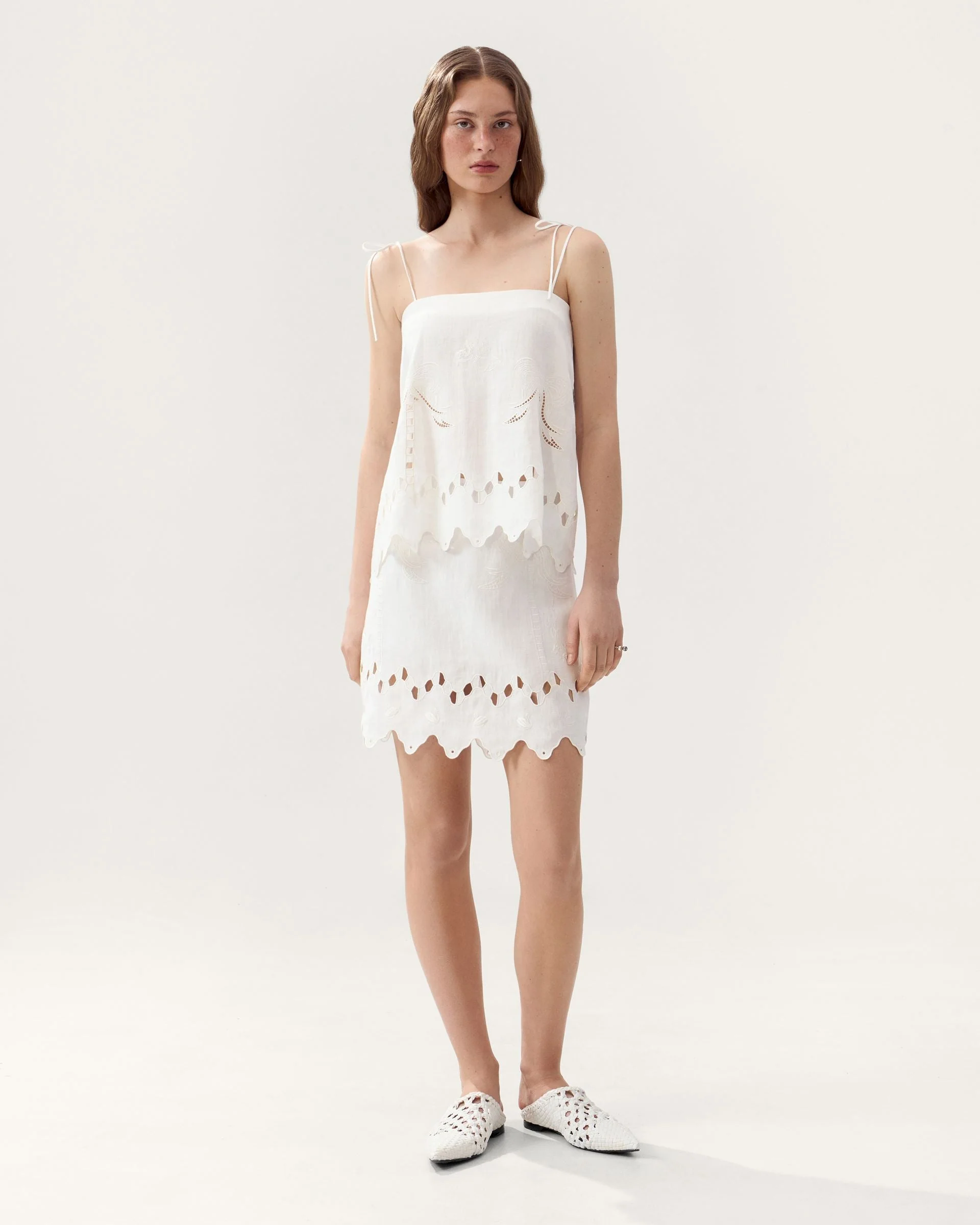 Yasna Embroidered Skirt in Milk - Image 2