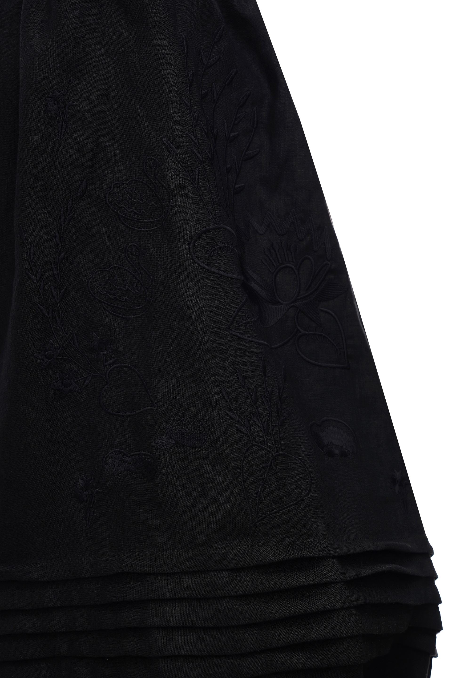 Tomila Embroidered Dress in Black - Image 3
