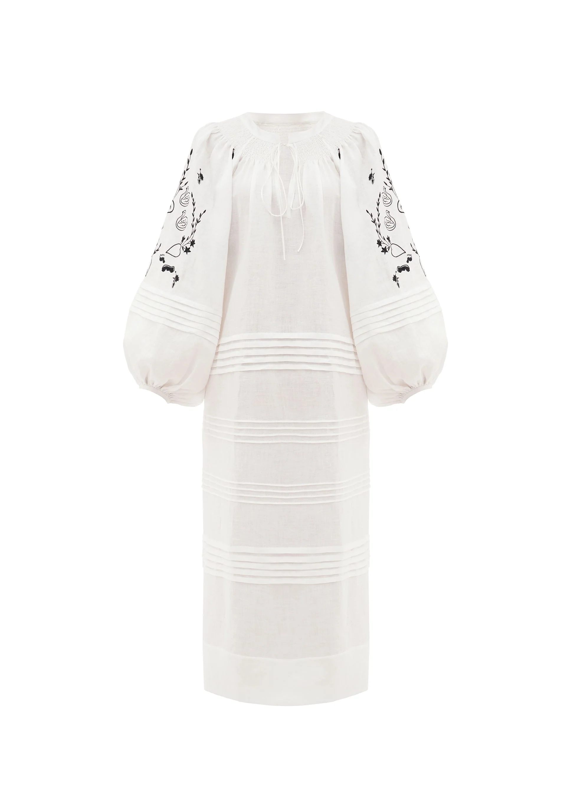 Tomila Embroidered Dress in Milk
