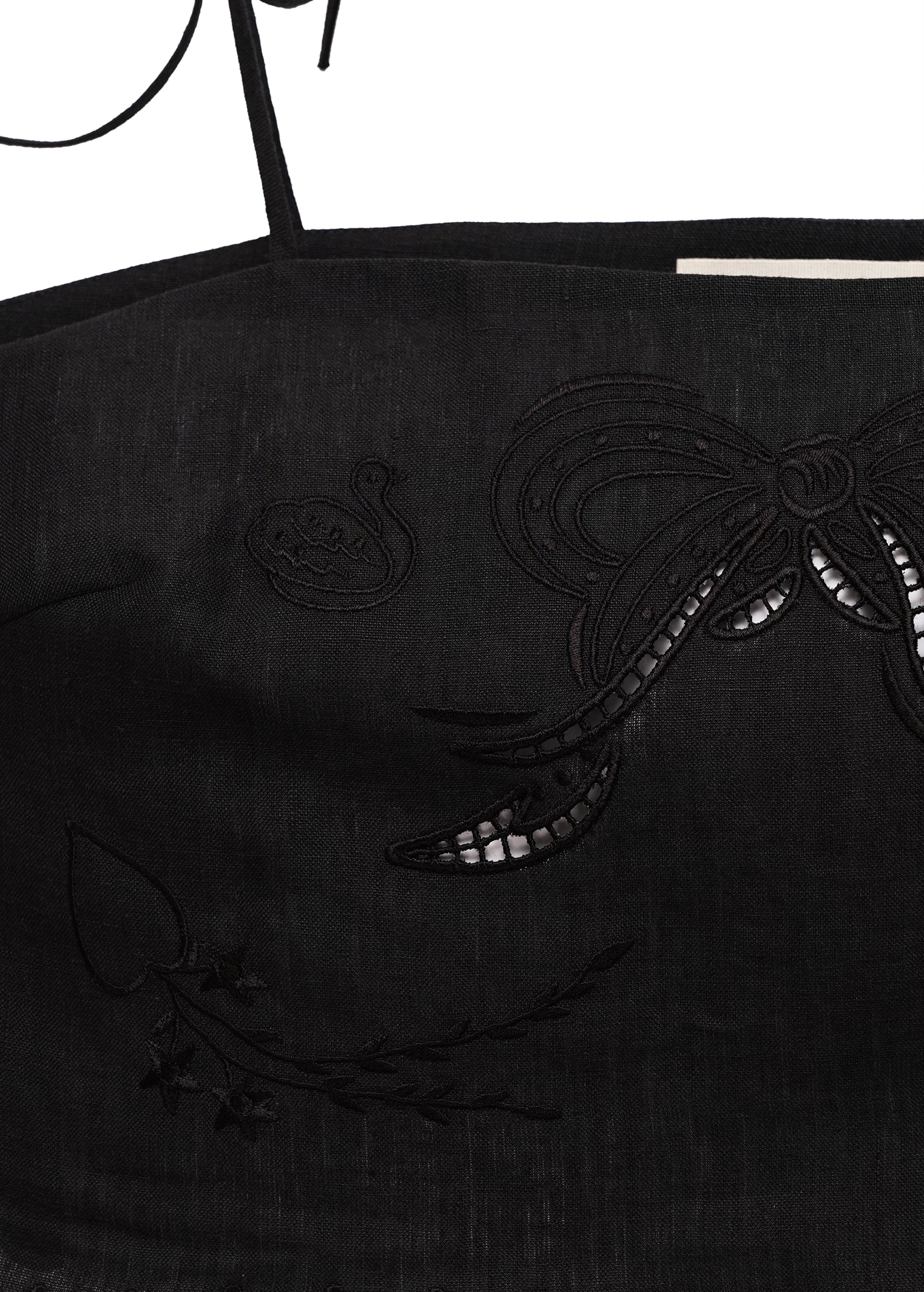 Yasna Embroidered Bra in Black - Image 3