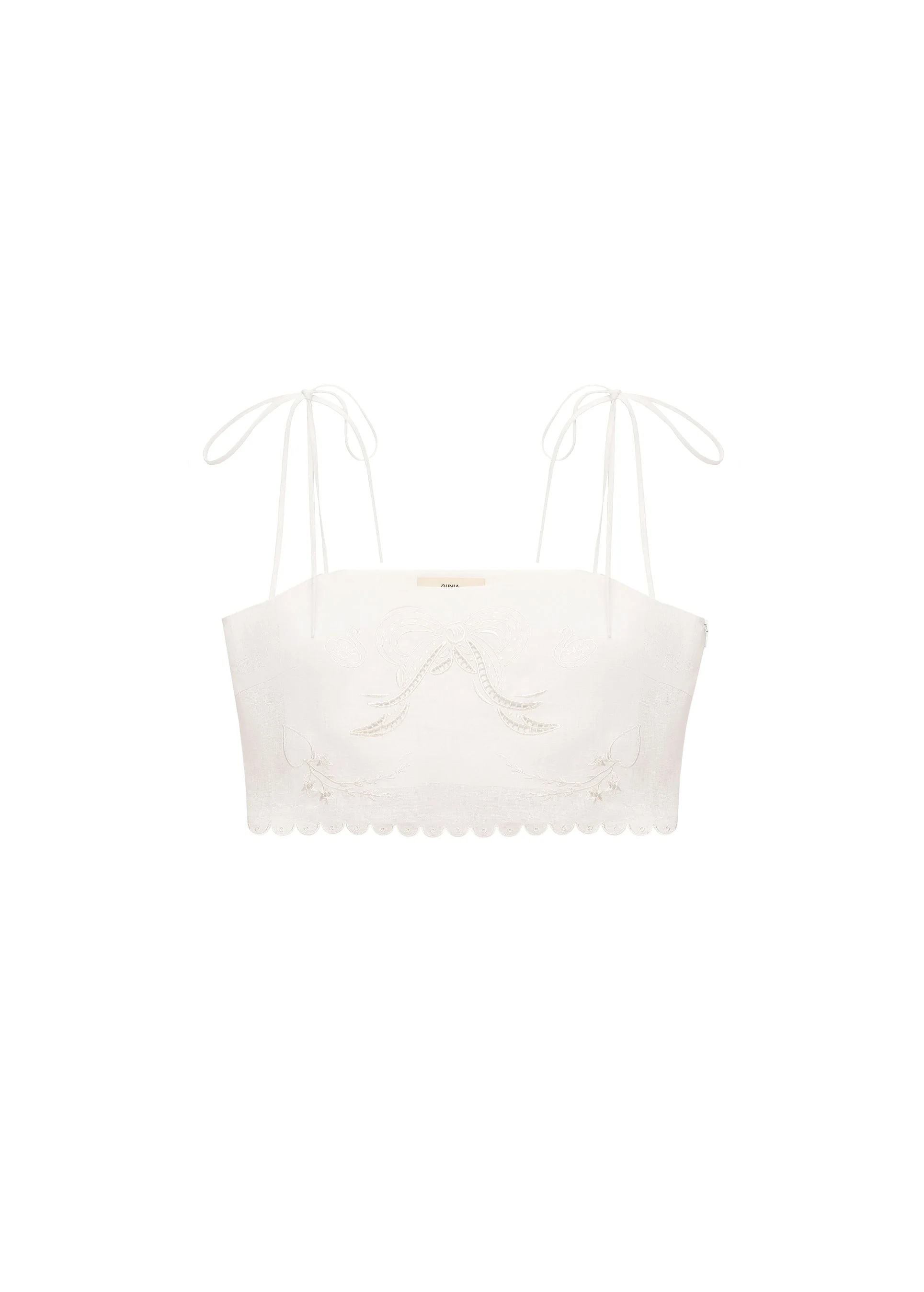 Yasna Embroidered Bra in Milk