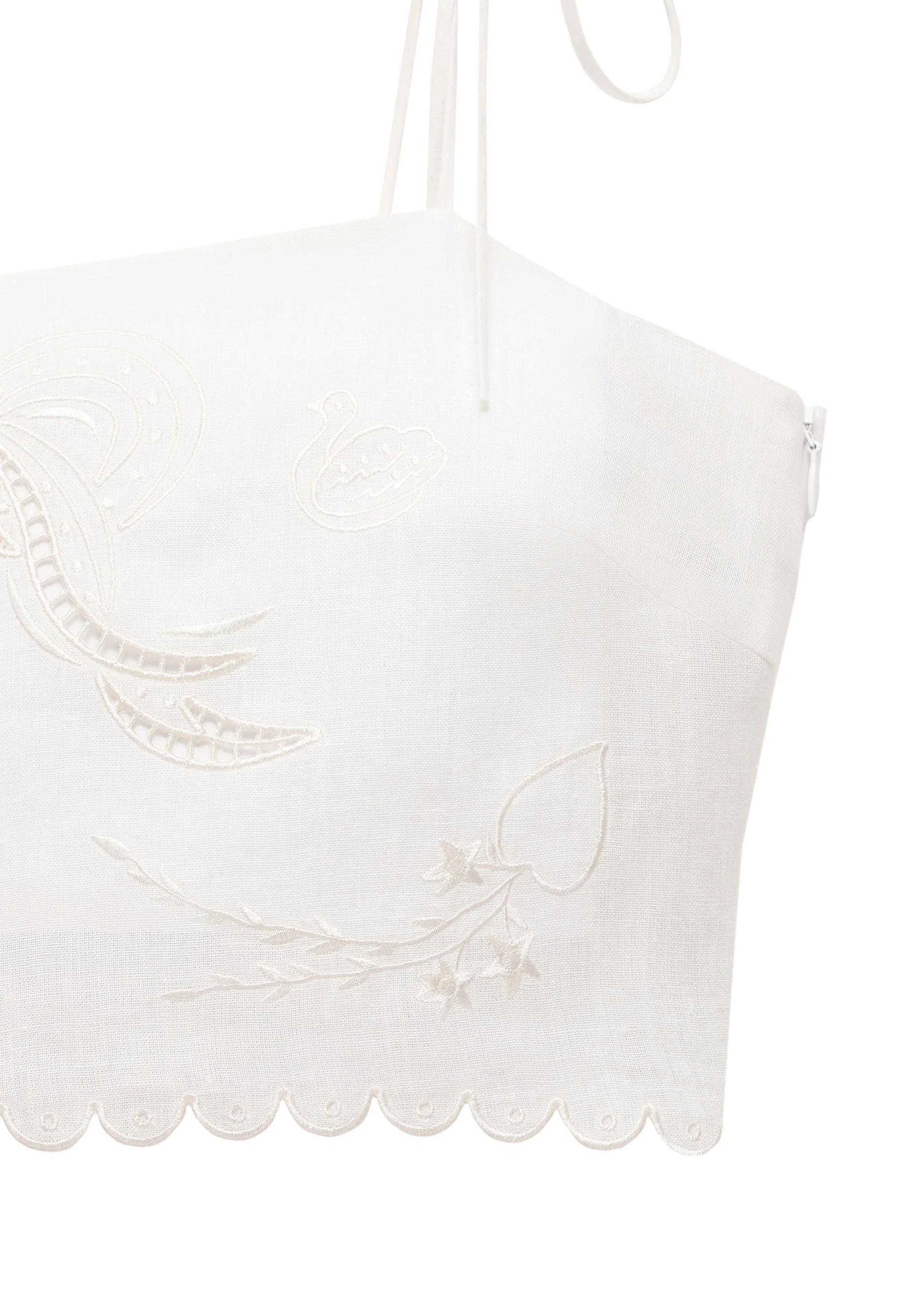 Yasna Embroidered Bra in Milk - Image 3