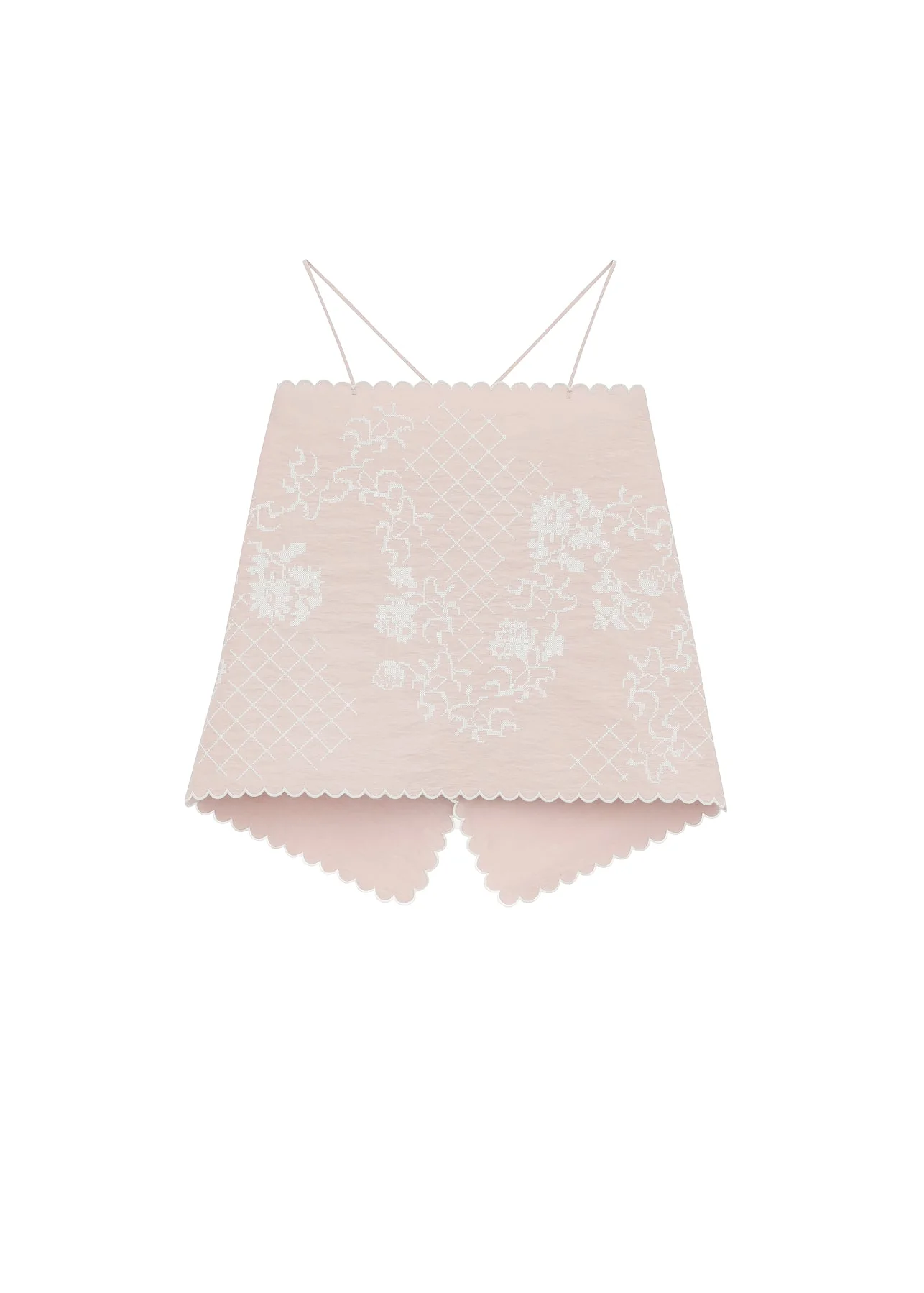 Open Back Embroidered Top in pink