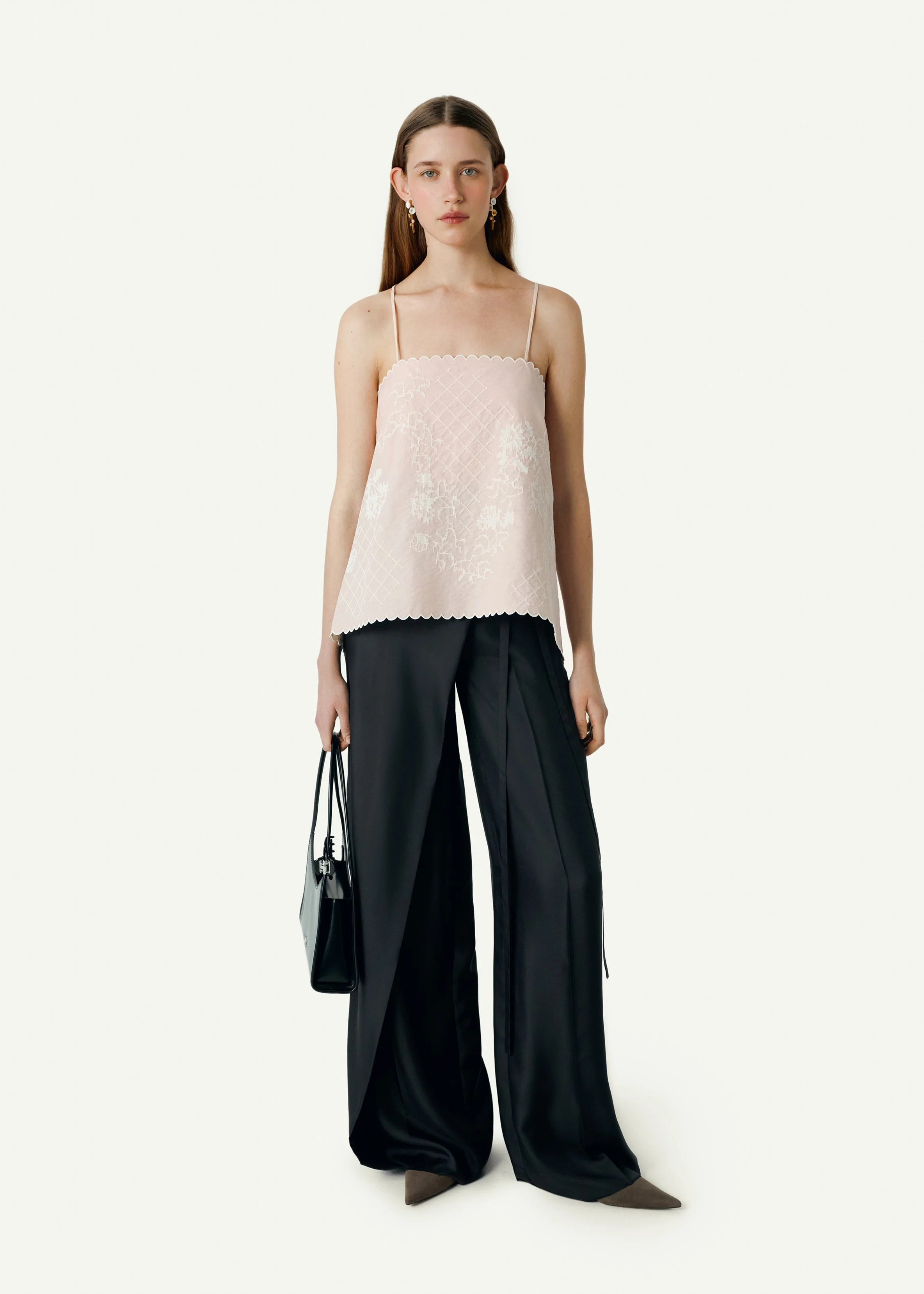 Open Back Embroidered Top in pink - Image 2