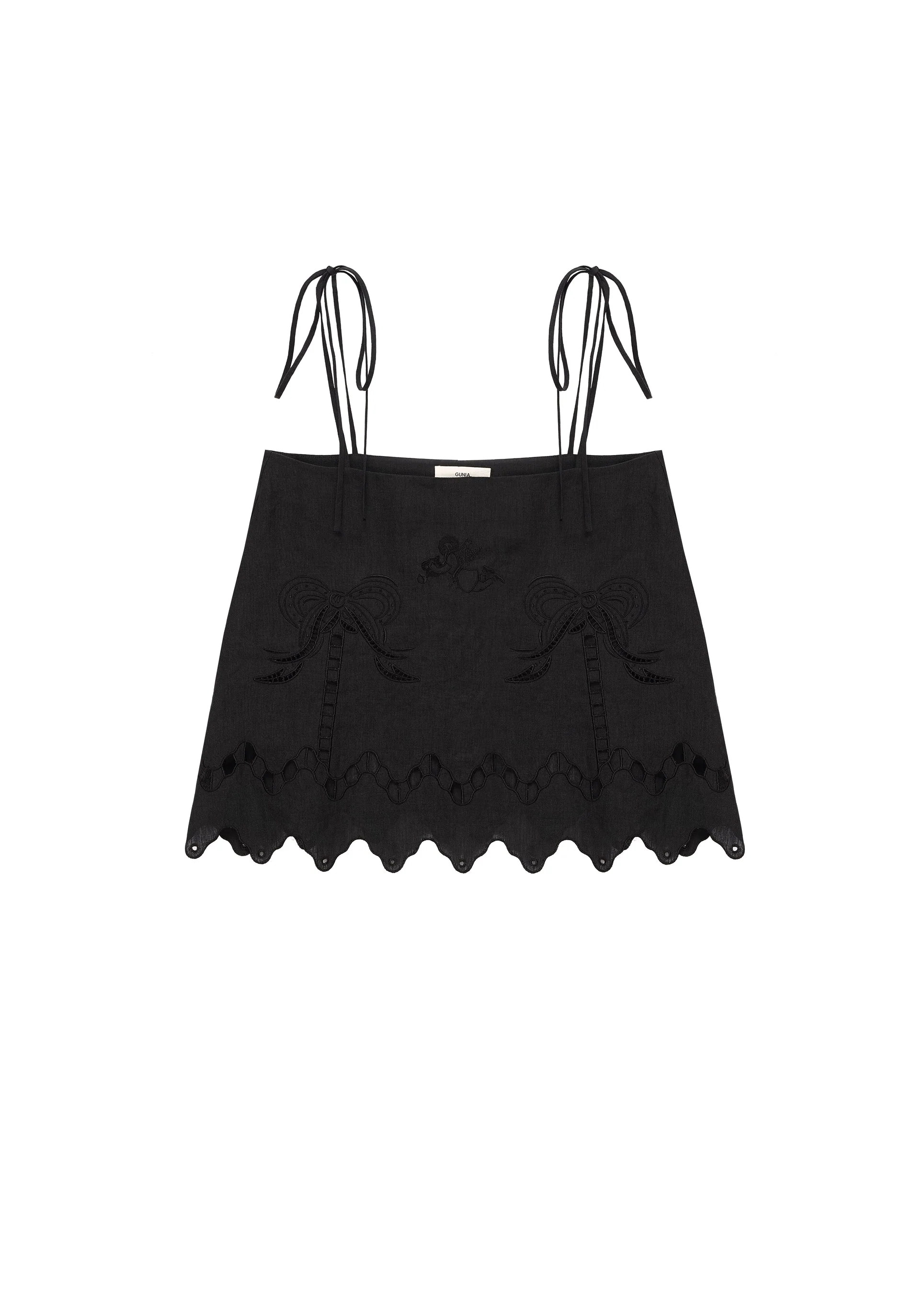 Yasna Embroidered Top in Black