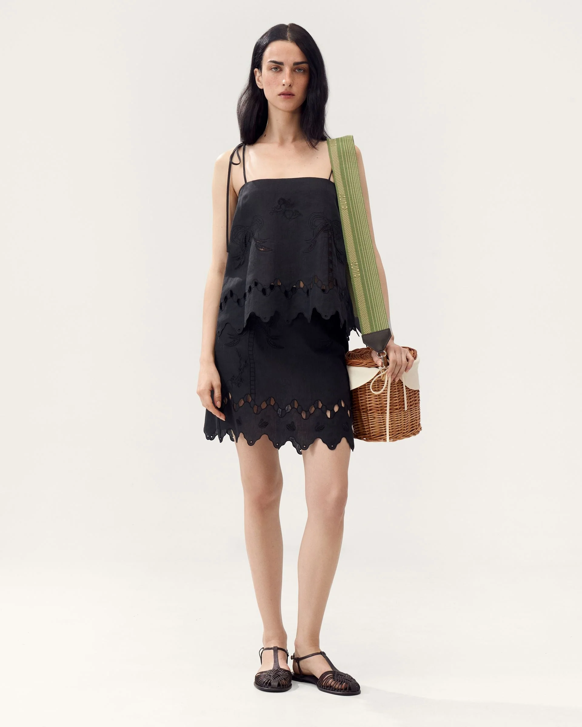 Yasna Embroidered Top in Black - Image 2