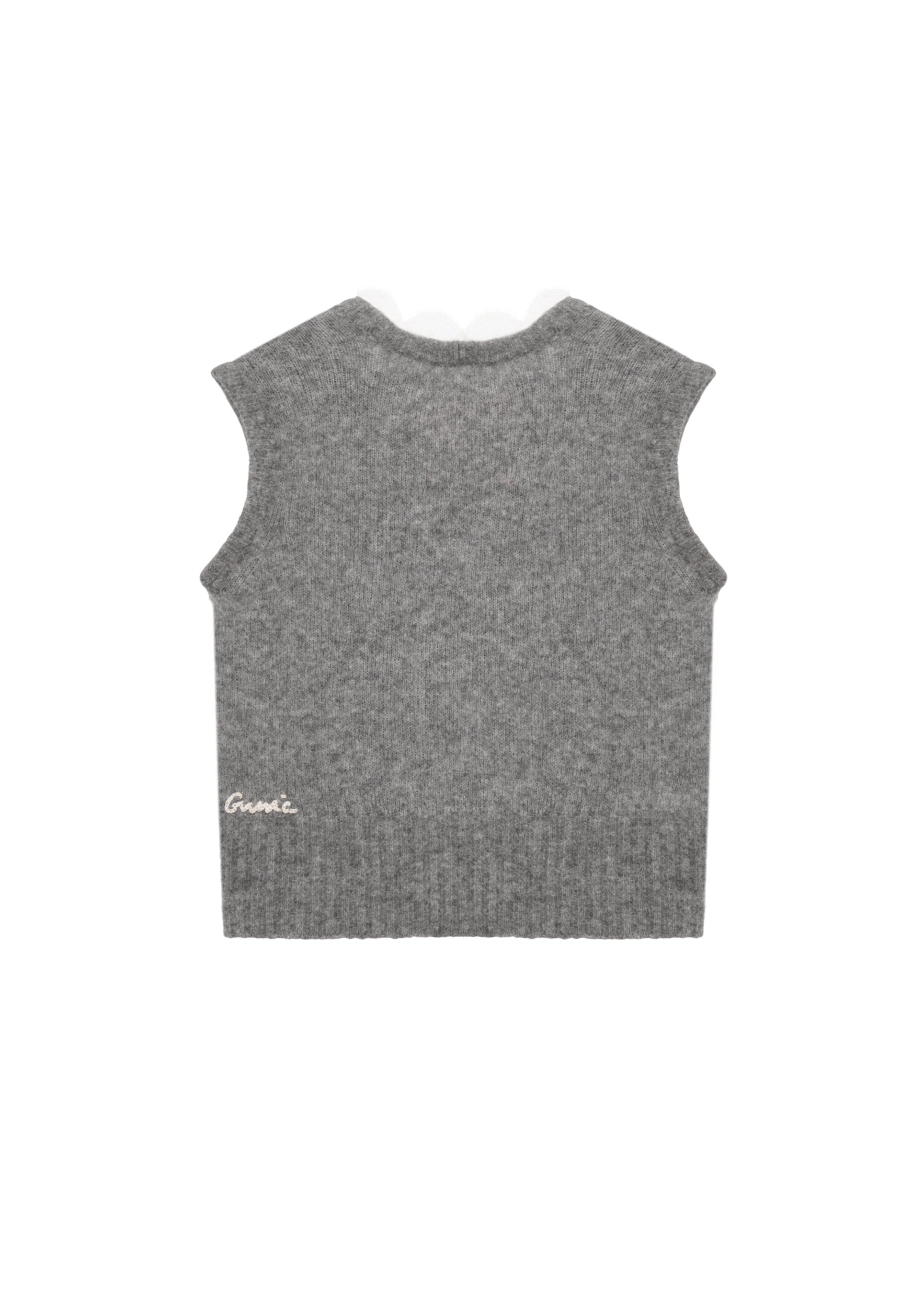 Lace-trimmed Vest in Grey - Image 5