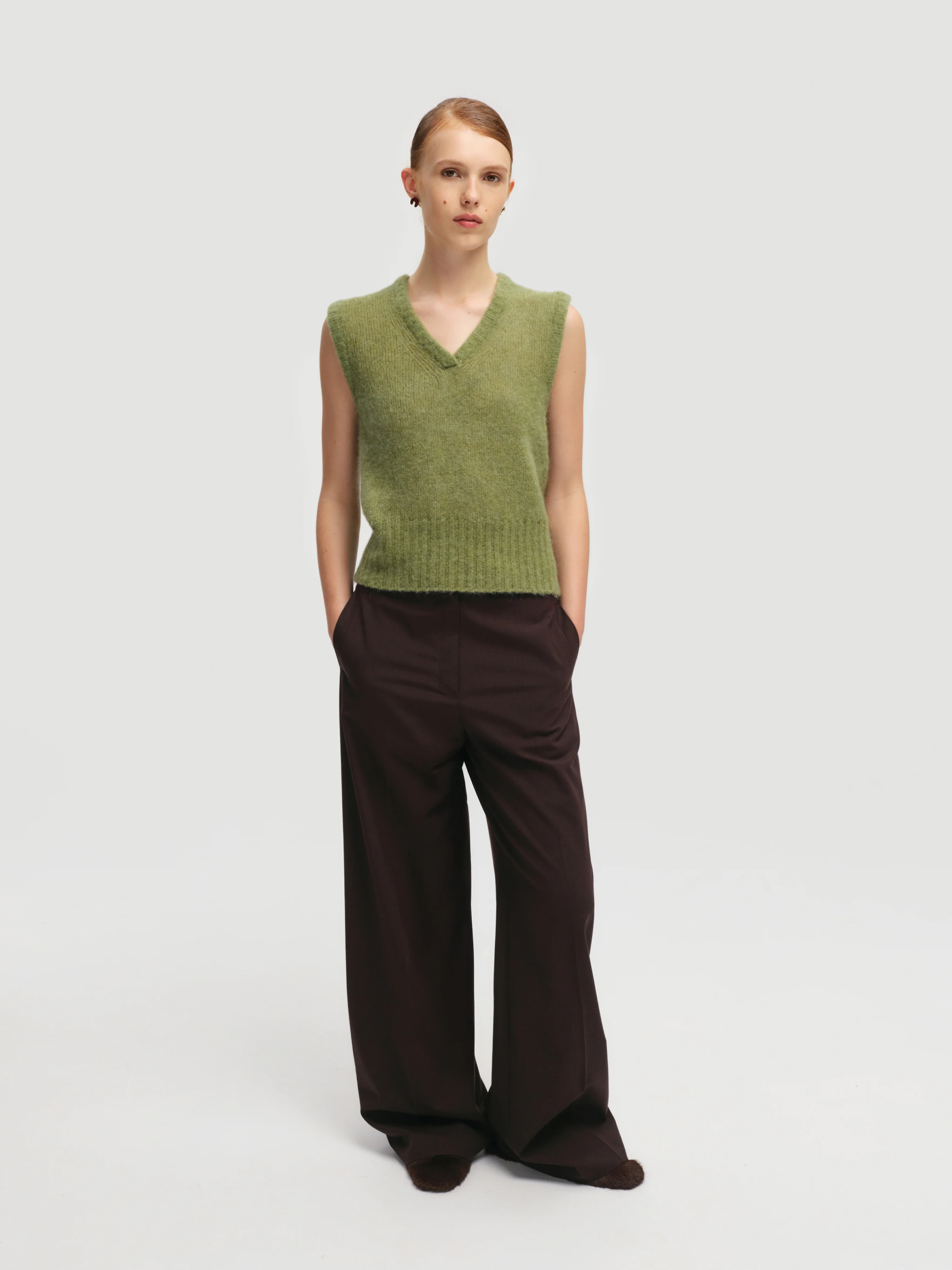 Lace-trimmed Vest in Green - Image 4